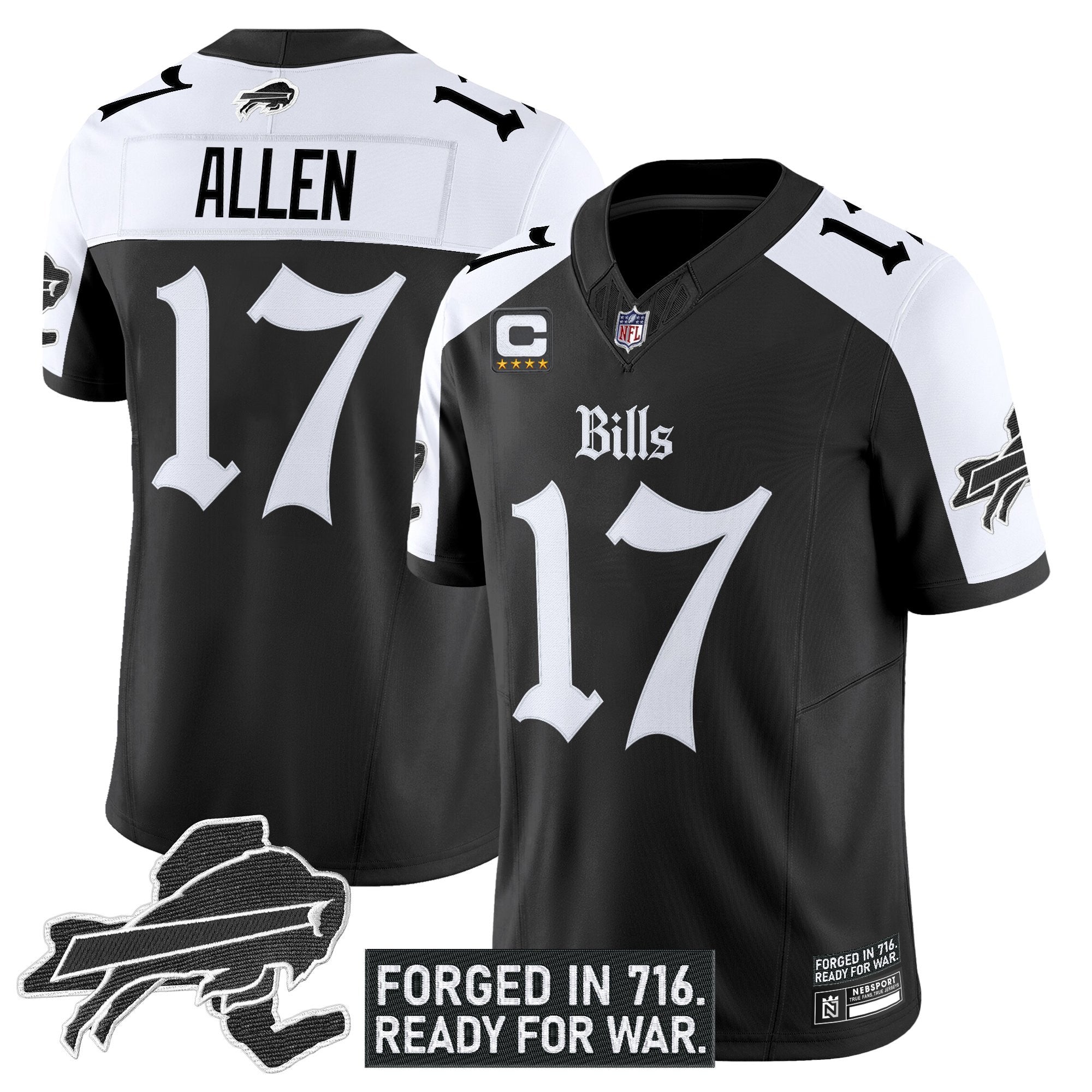 Men's Buffalo Bills 'Gothic Cold Front Edition' Vapor Limited Jersey - All Stitched