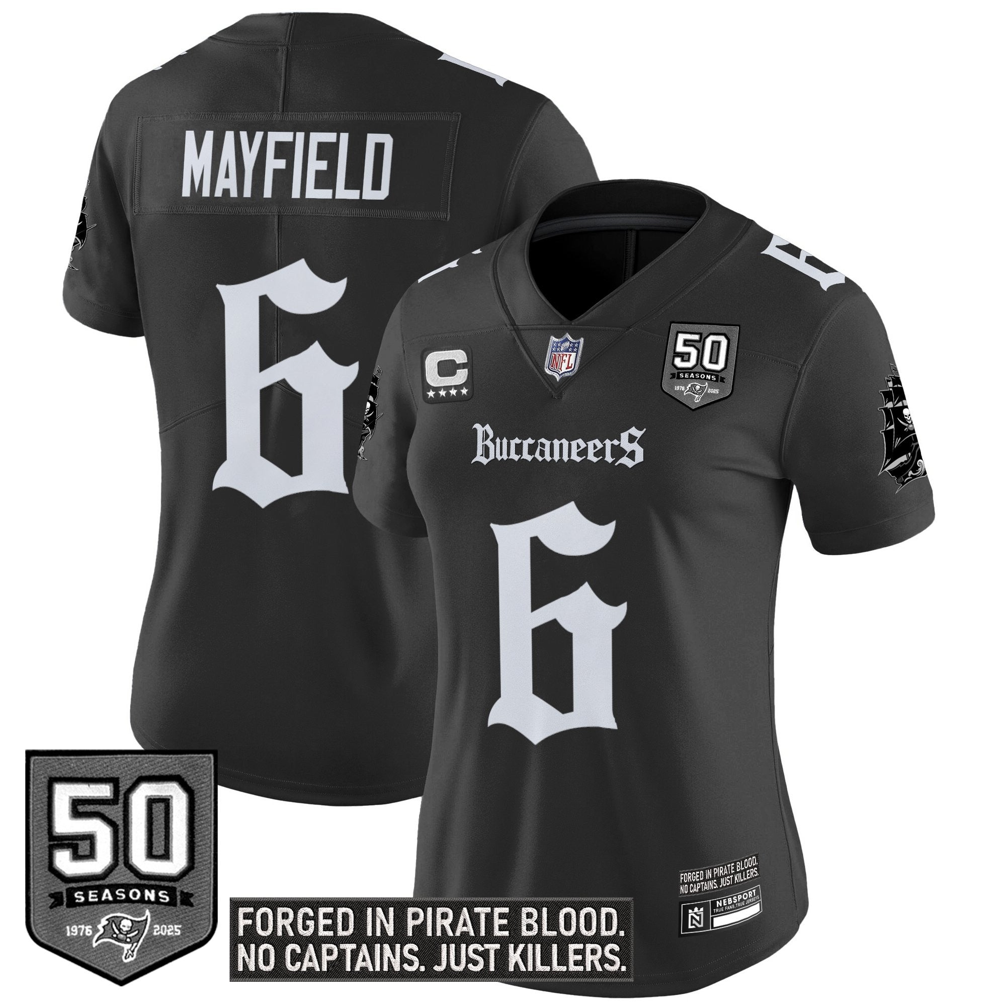 Women's Tampa Bay Buccaneers 'Gothic Pirate Shadows Edition' Vapor Limited Jersey - All Stitched