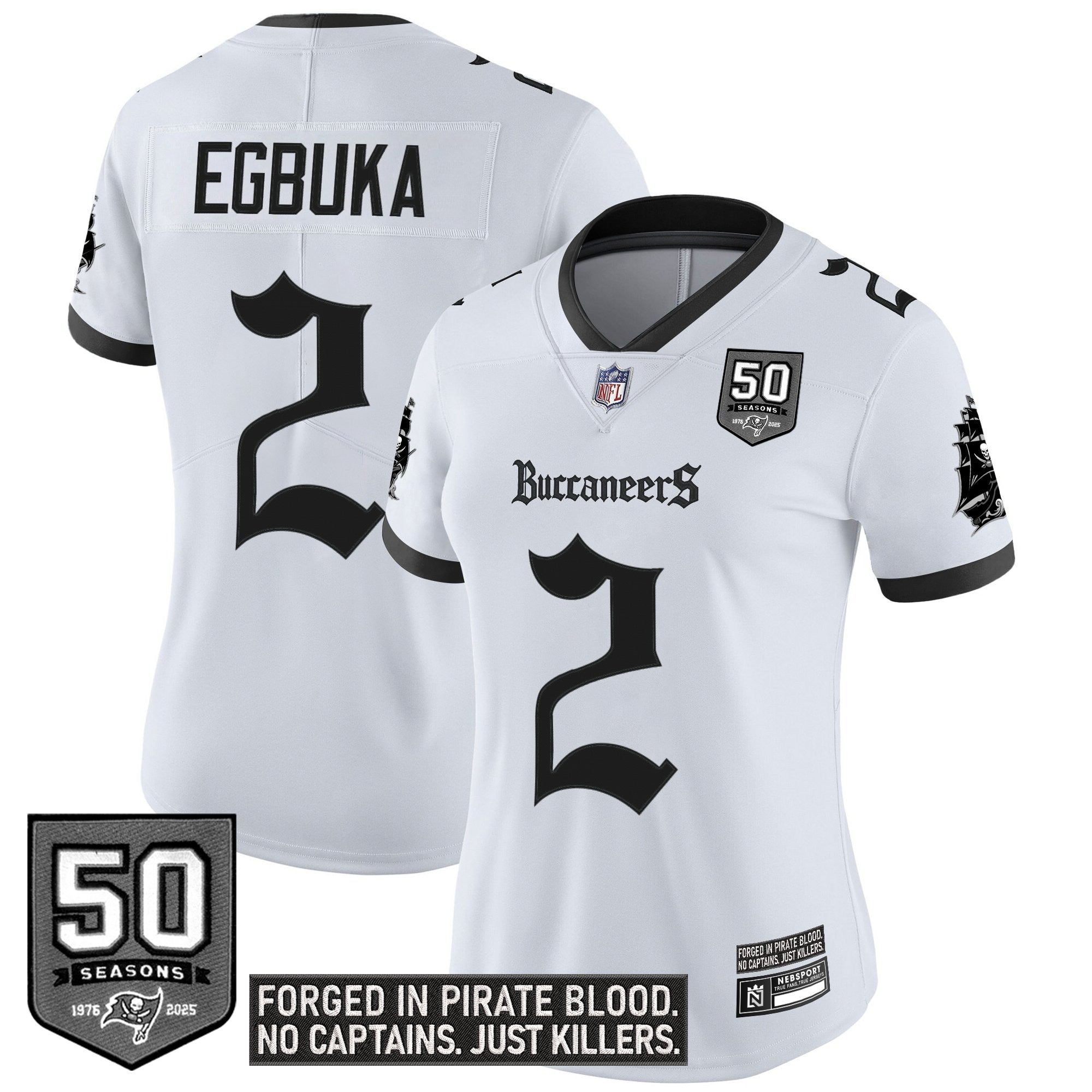 Women's Tampa Bay Buccaneers 'Gothic Pirate Shadows Edition' Vapor Limited Jersey - All Stitched