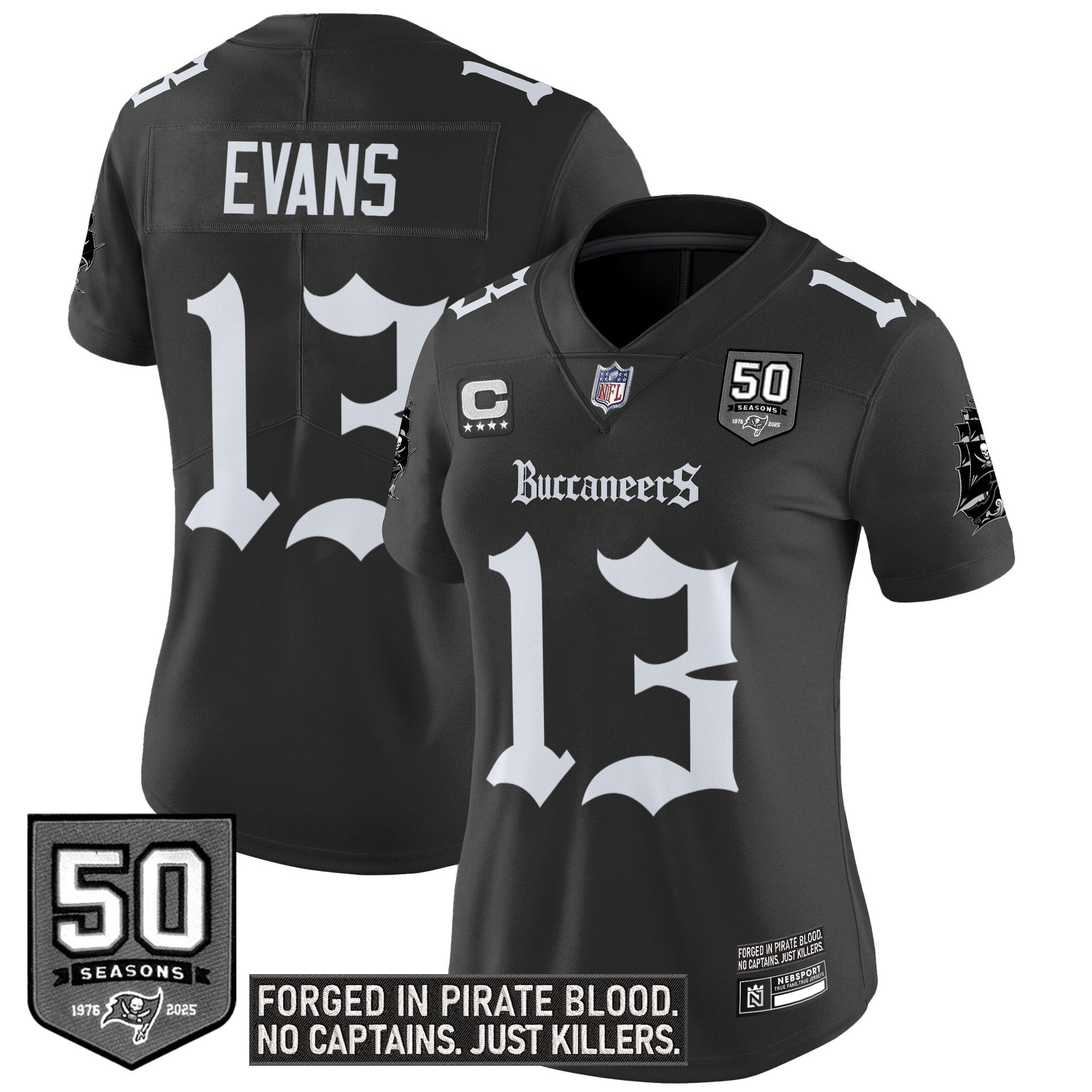 Women's Tampa Bay Buccaneers 'Gothic Pirate Shadows Edition' Vapor Limited Jersey - All Stitched