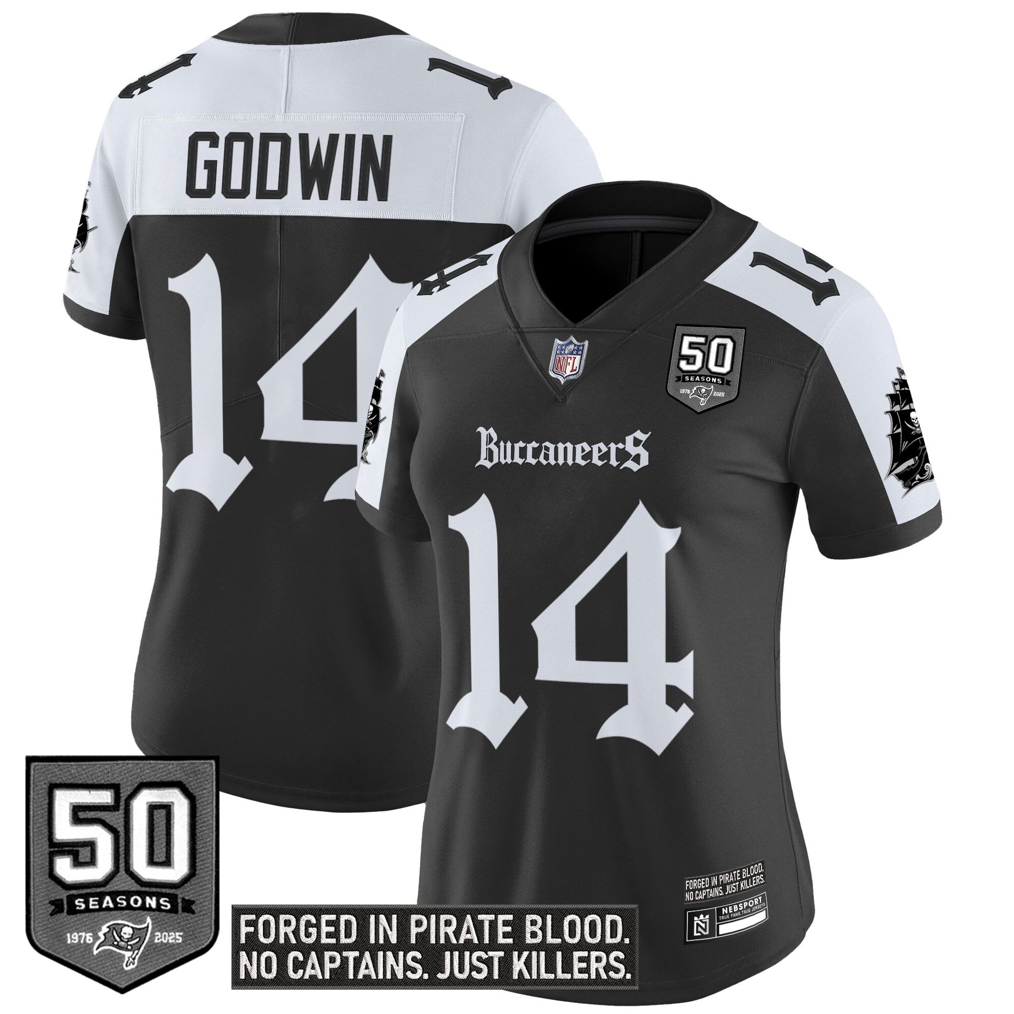 Women's Tampa Bay Buccaneers 'Gothic Pirate Shadows Edition' Vapor Limited Jersey - All Stitched