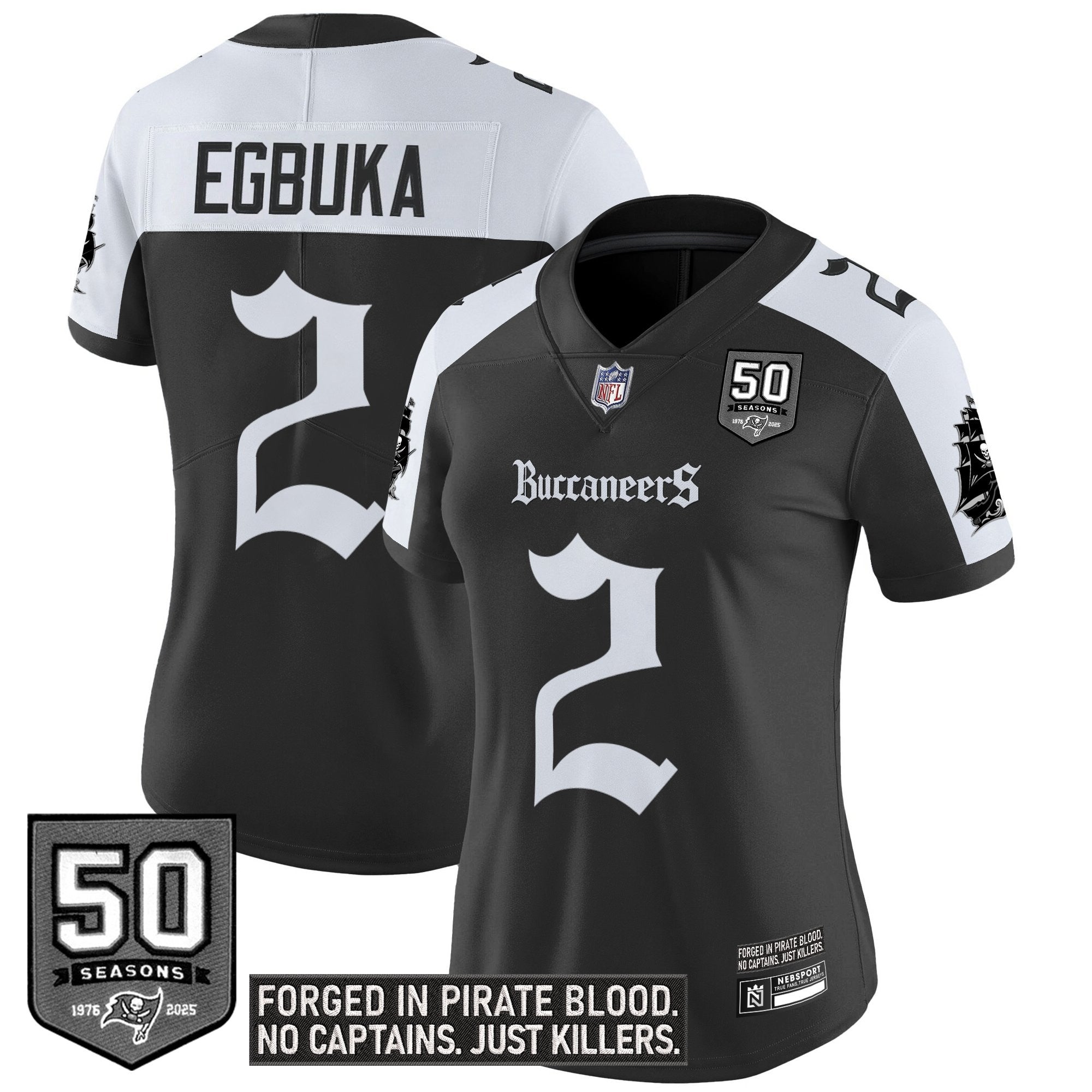 Women's Tampa Bay Buccaneers 'Gothic Pirate Shadows Edition' Vapor Limited Jersey - All Stitched
