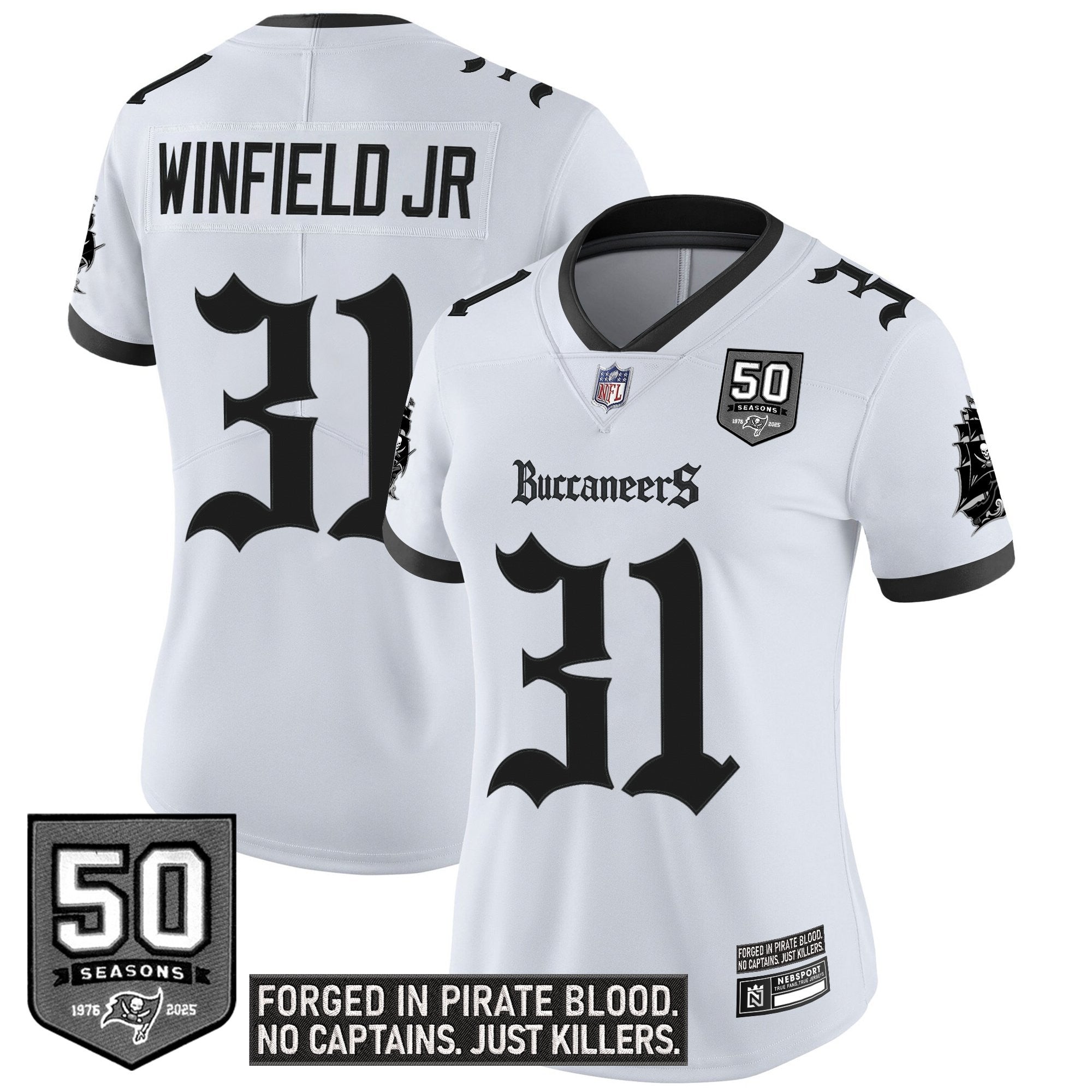 Women's Tampa Bay Buccaneers 'Gothic Pirate Shadows Edition' Vapor Limited Jersey - All Stitched