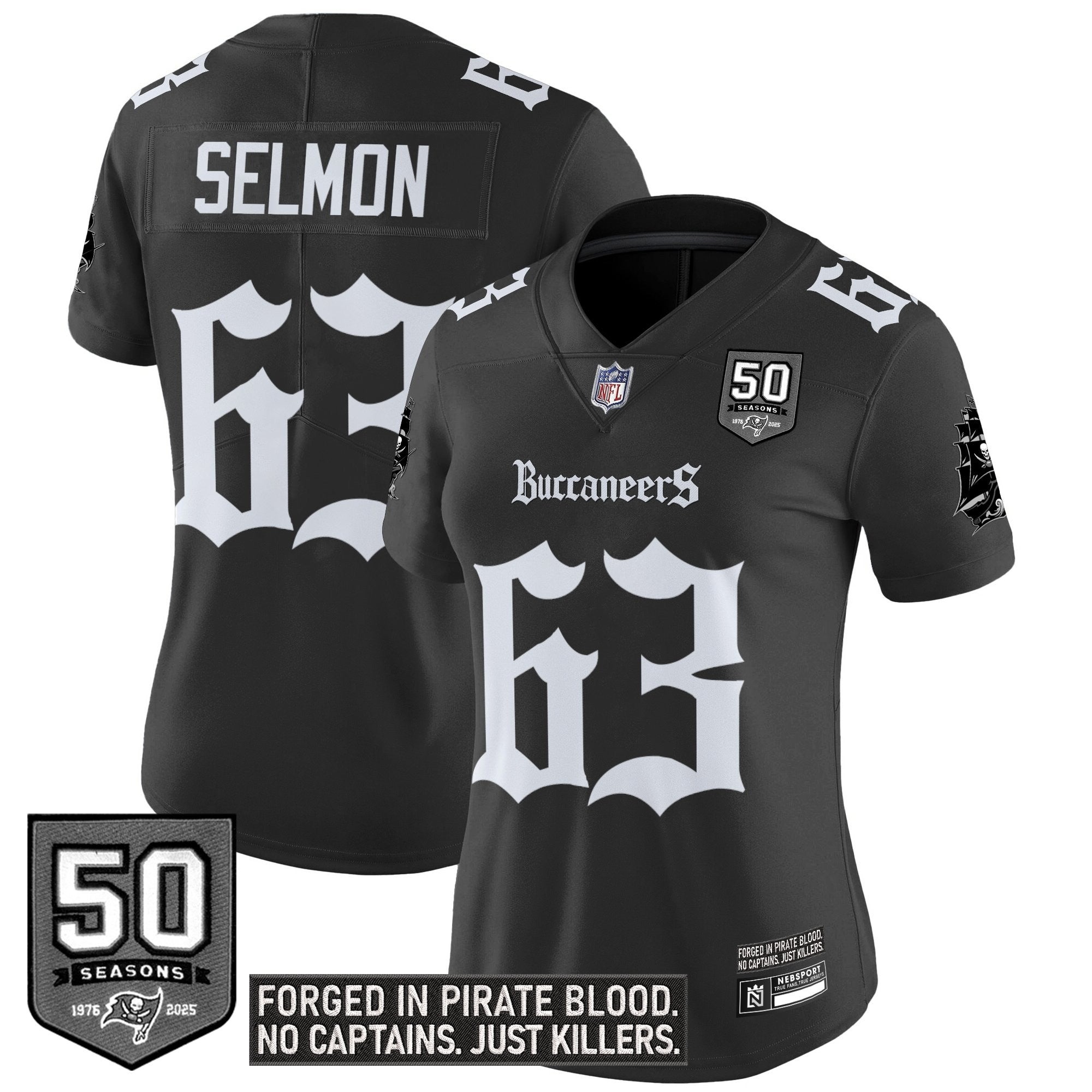 Women's Tampa Bay Buccaneers 'Gothic Pirate Shadows Edition' Vapor Limited Jersey - All Stitched