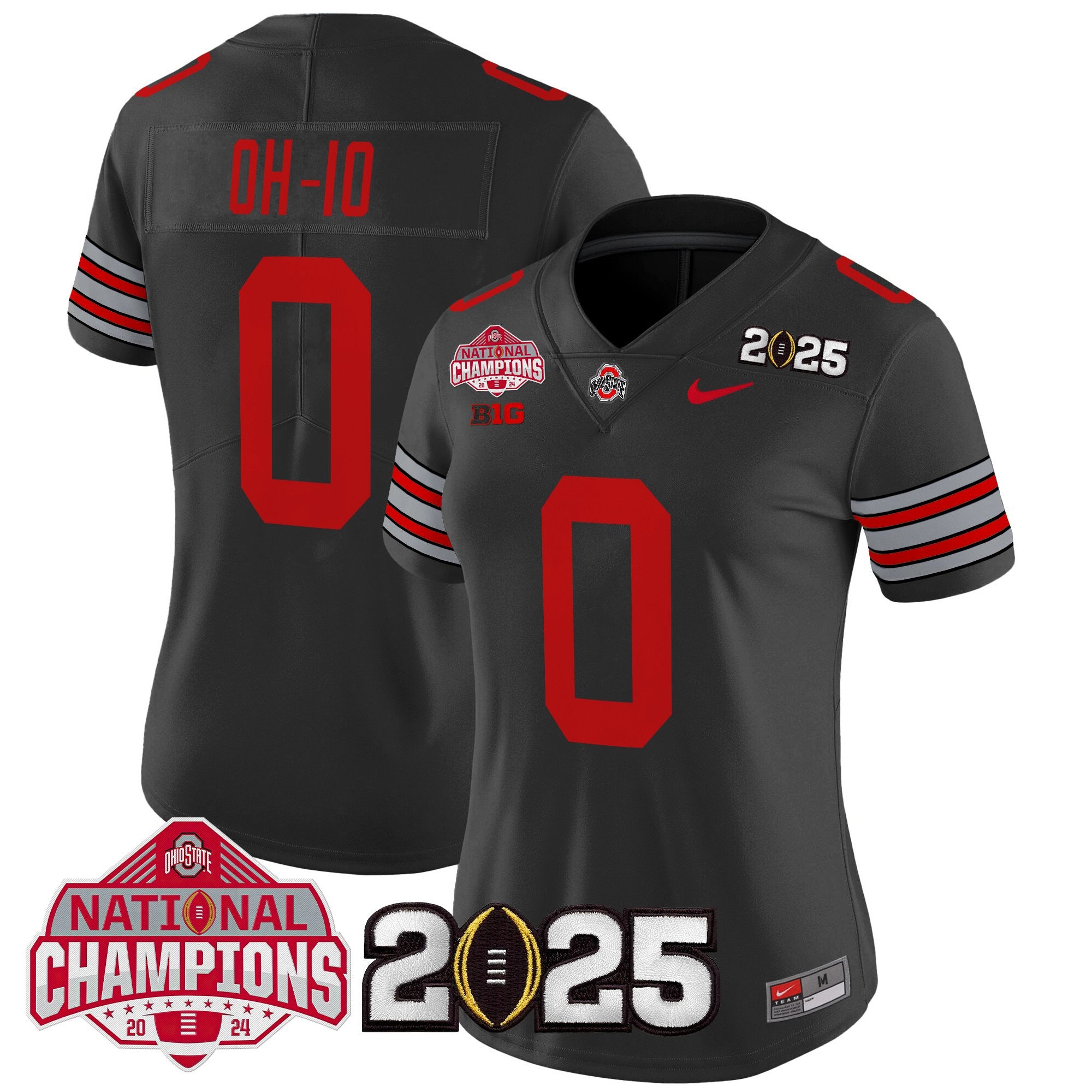 Women's Ohio State Buckeyes 'Heritage Stripe' 2025 National Champions Patch Vapor Limited Jersey - All Stitched