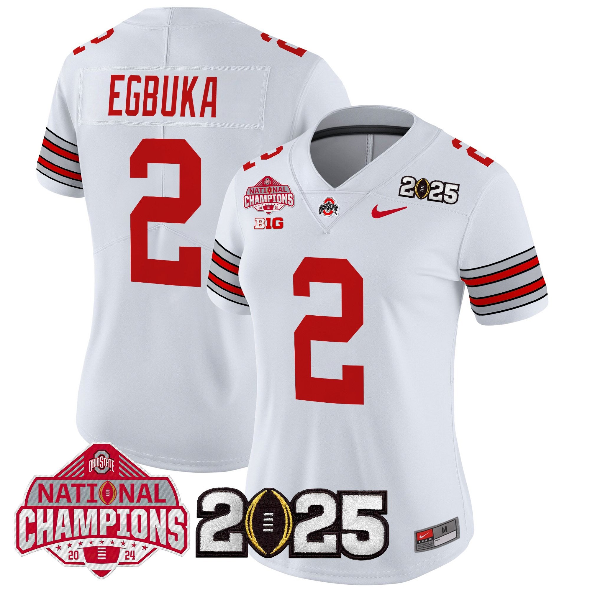 Women's Ohio State Buckeyes 'Heritage Stripe' 2025 National Champions Patch Vapor Limited Jersey - All Stitched