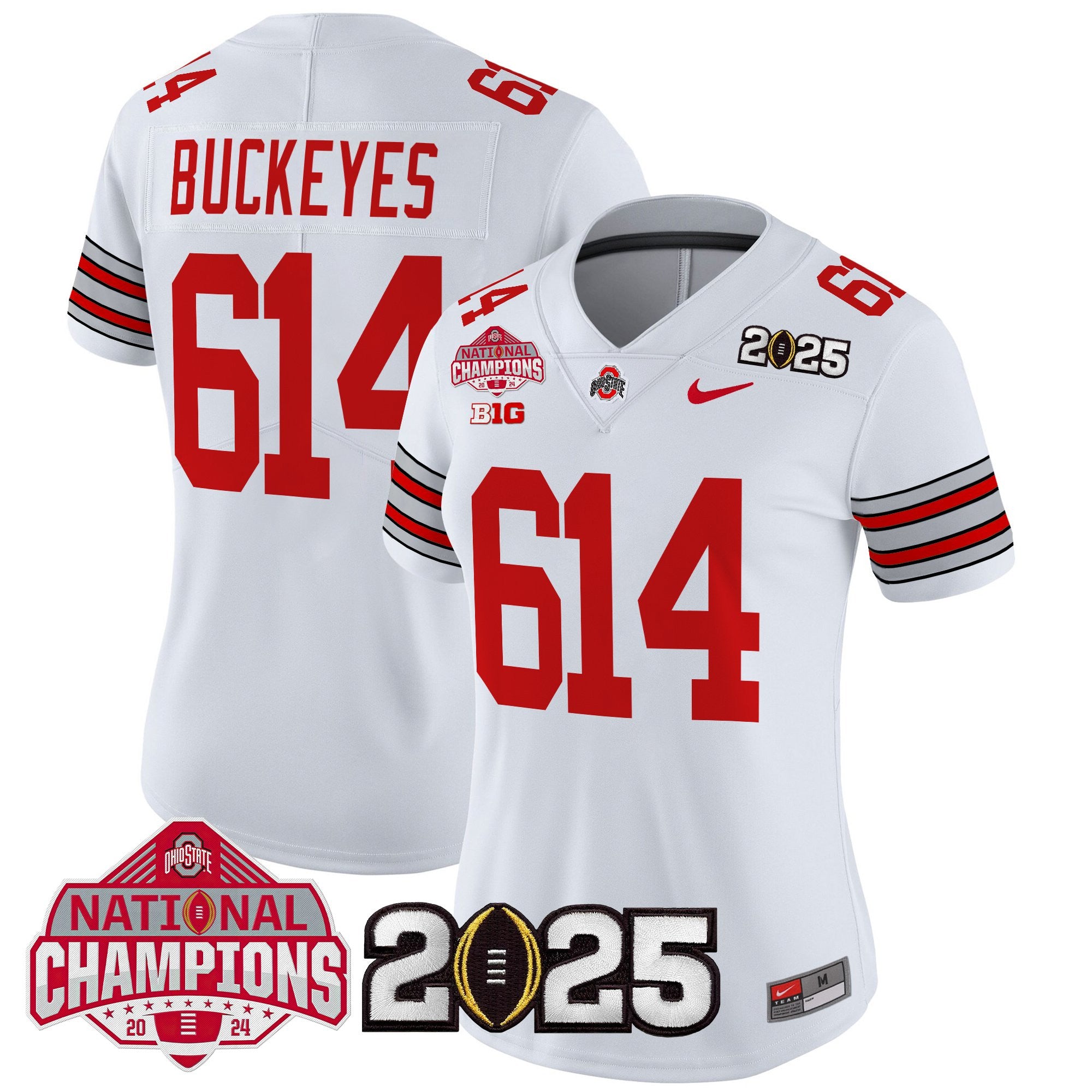 Women's Ohio State Buckeyes 'Heritage Stripe' 2025 National Champions Patch Vapor Limited Jersey - All Stitched