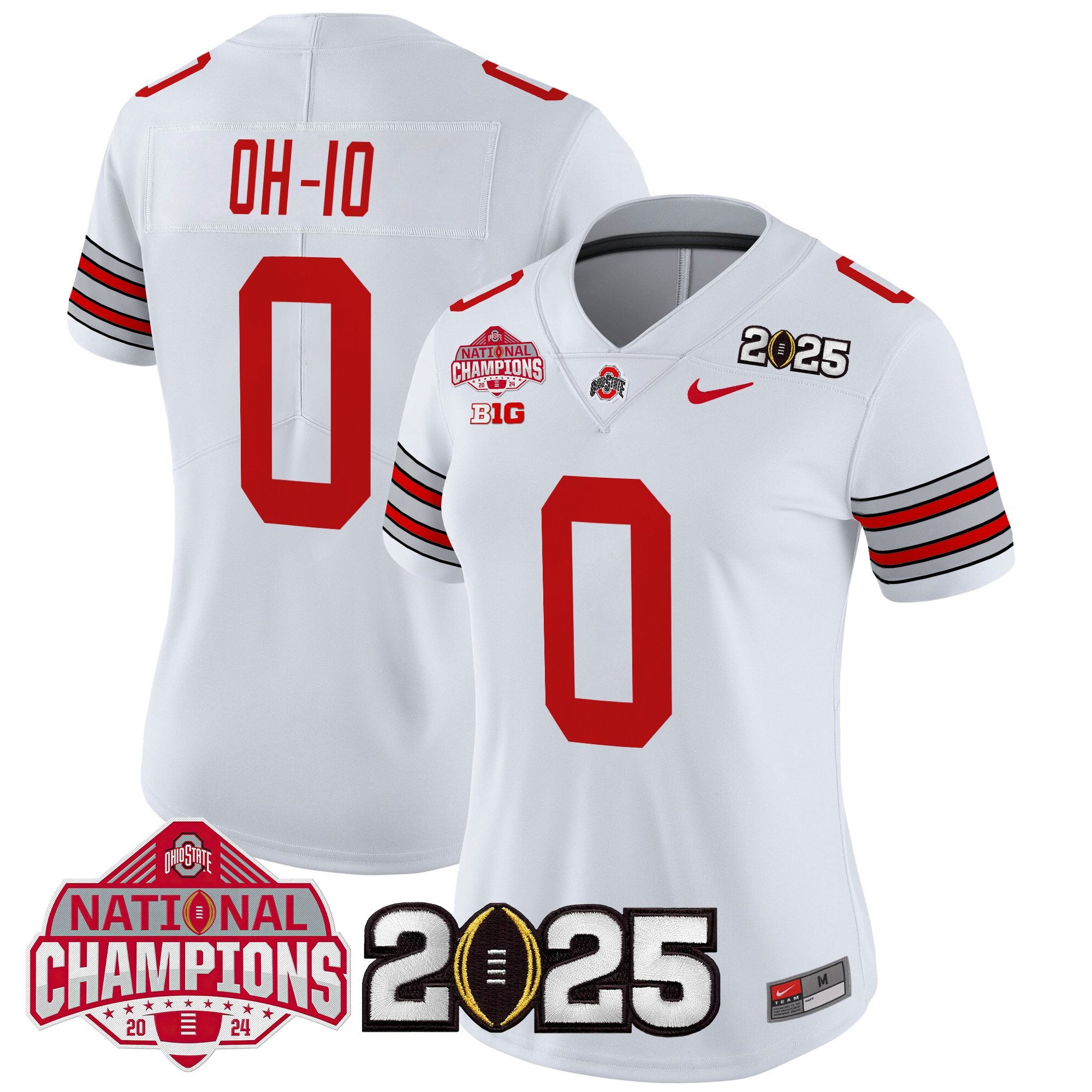 Women's Ohio State Buckeyes 'Heritage Stripe' 2025 National Champions Patch Vapor Limited Jersey - All Stitched