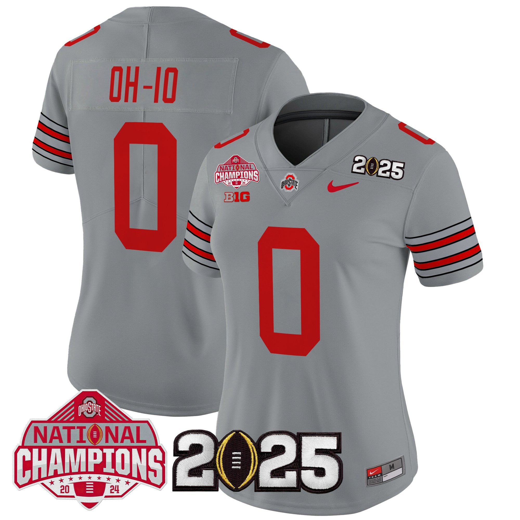 Women's Ohio State Buckeyes 'Heritage Stripe' 2025 National Champions Patch Vapor Limited Jersey - All Stitched