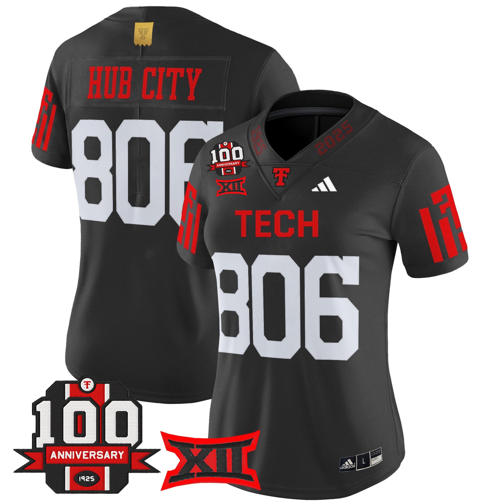 Women's Texas Tech Red Raiders 2025 Vapor Limited Jersey - 100th Anniversary Patch - All Stitched
