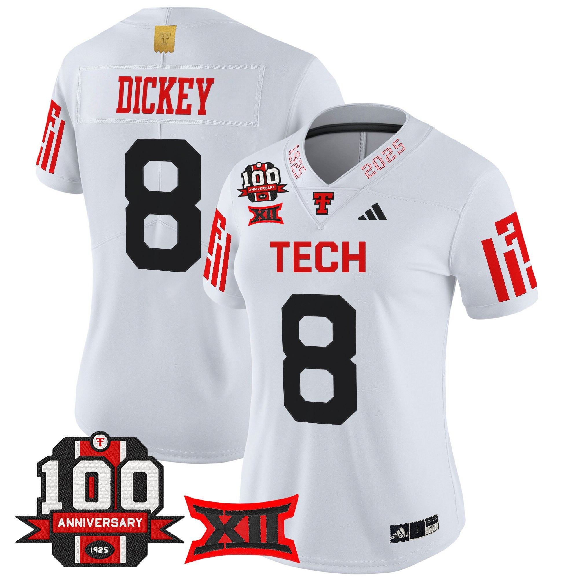 Women's Texas Tech Red Raiders 2025 Vapor Limited Jersey - 100th Anniversary Patch - All Stitched