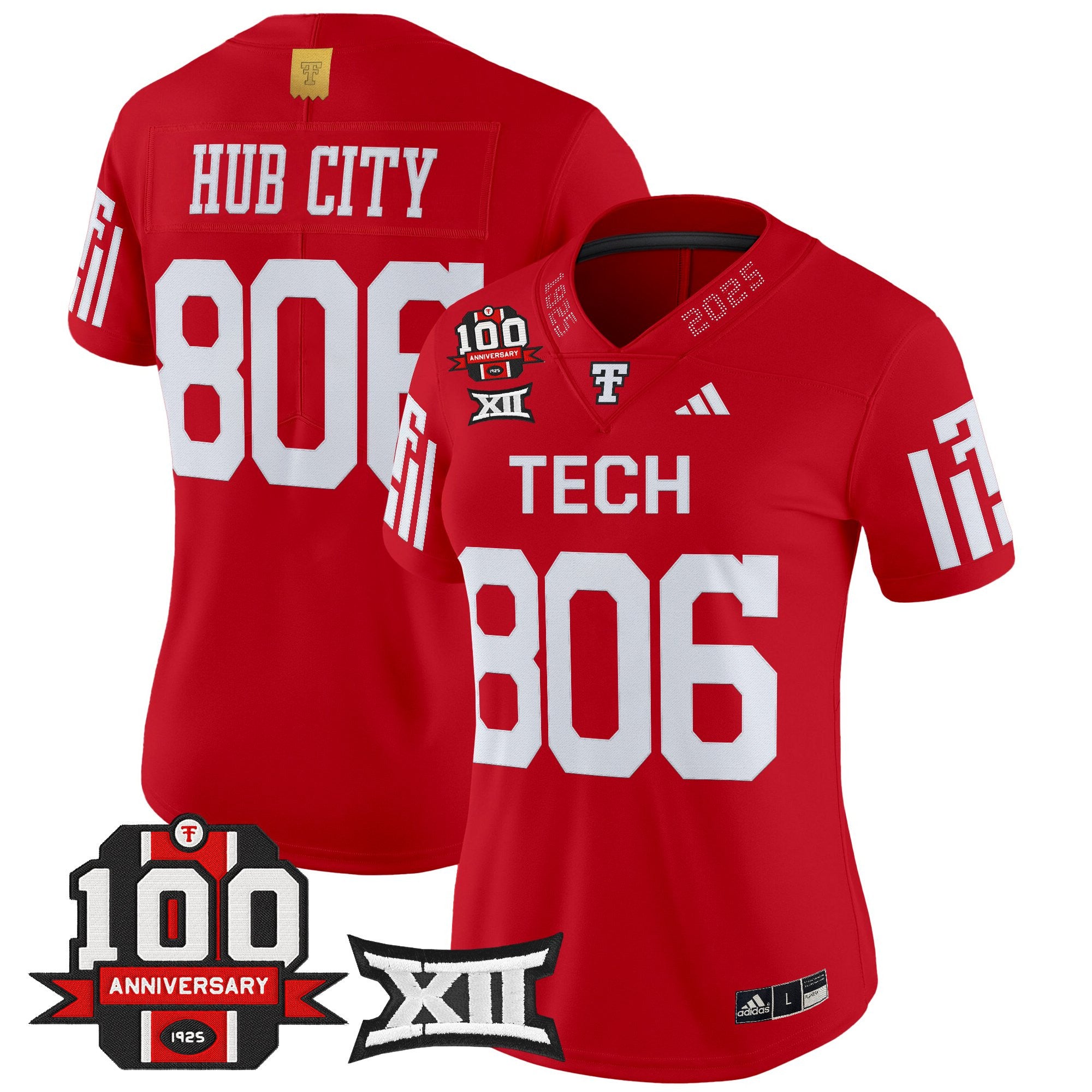 Women's Texas Tech Red Raiders 2025 Vapor Limited Jersey - 100th Anniversary Patch - All Stitched