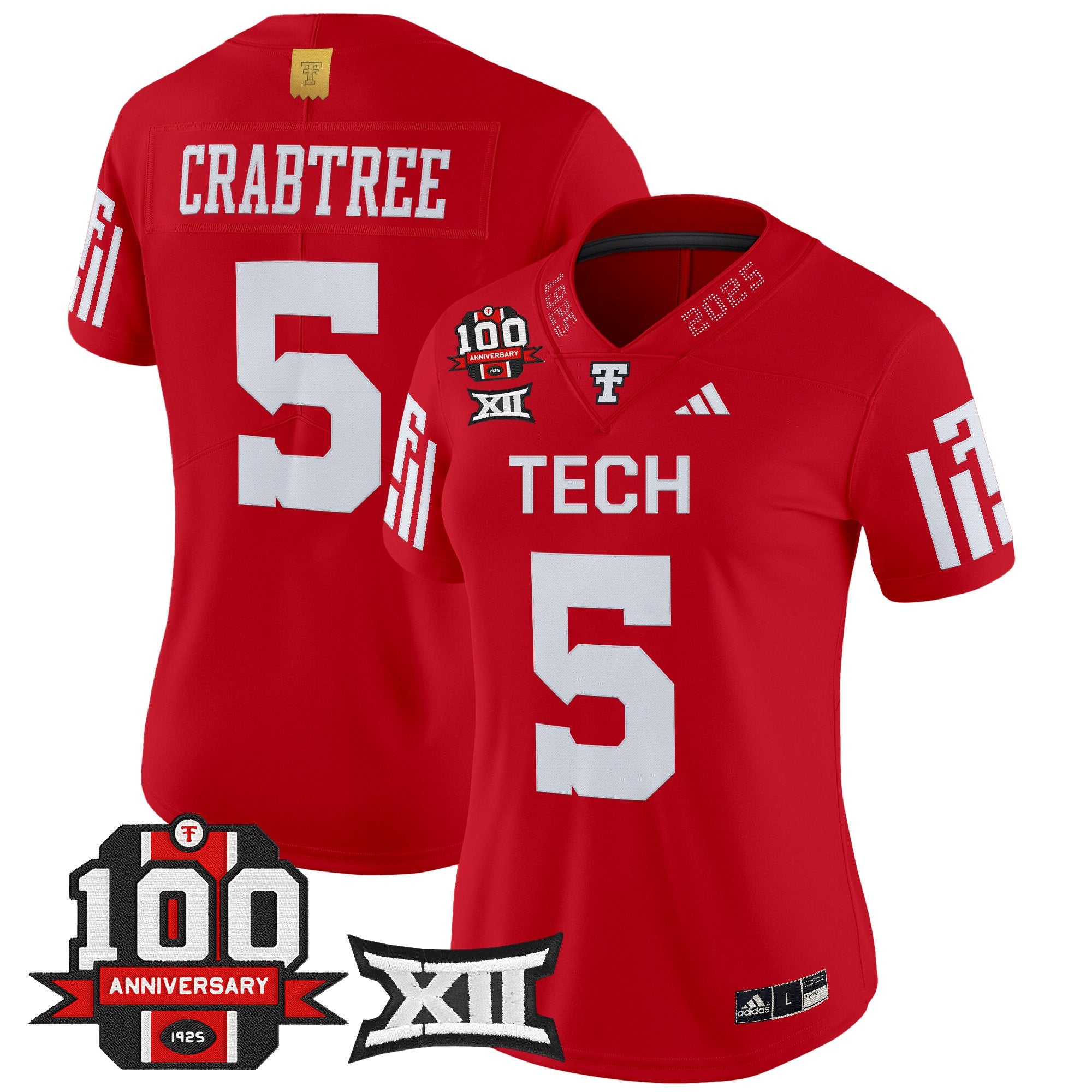 Women's Texas Tech Red Raiders 2025 Vapor Limited Jersey - 100th Anniversary Patch - All Stitched