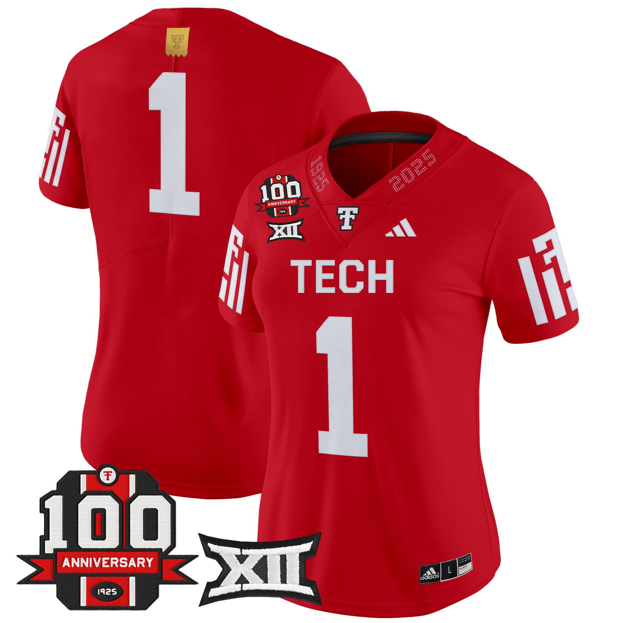 Women's Texas Tech Red Raiders 2025 Vapor Limited Jersey - 100th Anniversary Patch - All Stitched