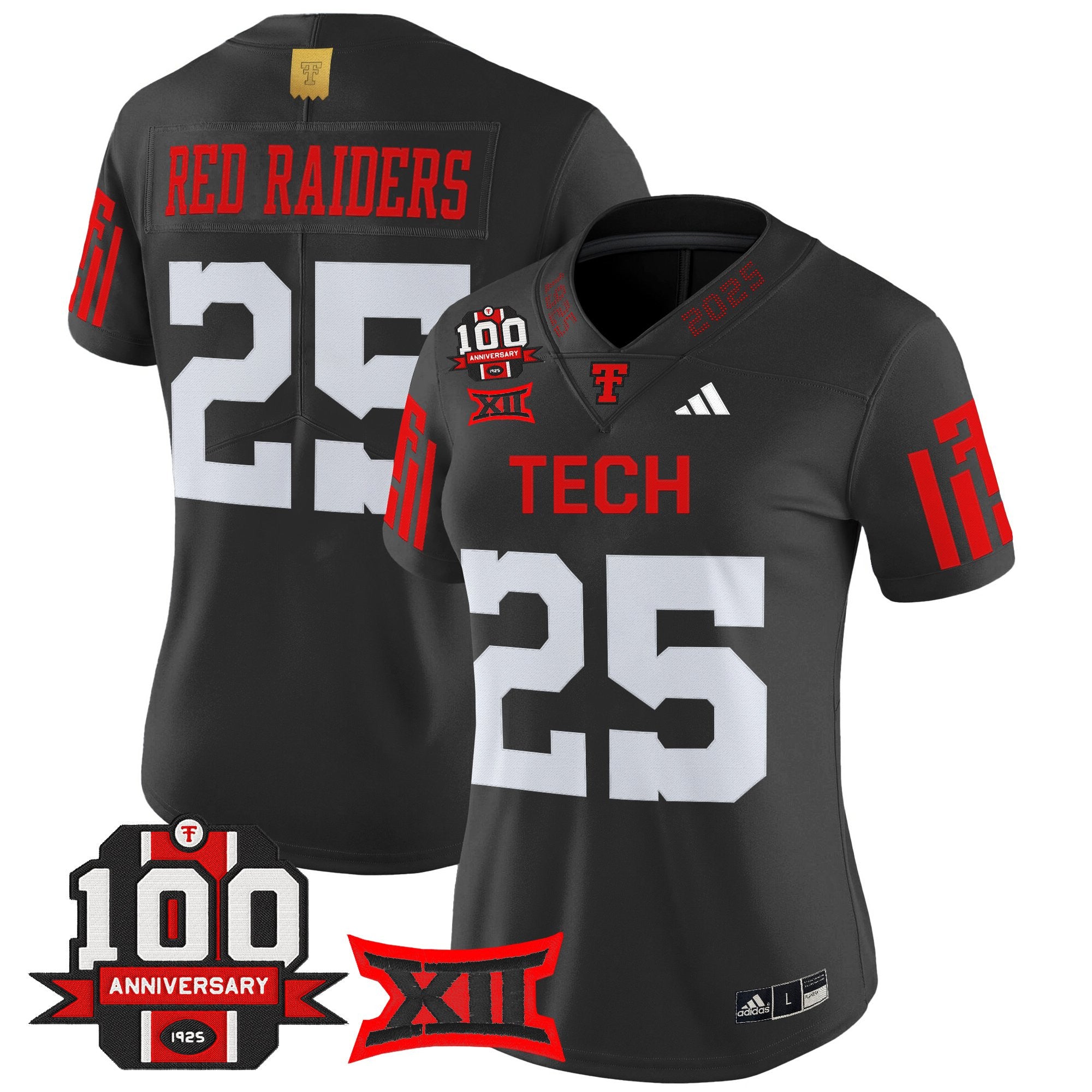 Women's Texas Tech Red Raiders 2025 Vapor Limited Jersey - 100th Anniversary Patch - All Stitched