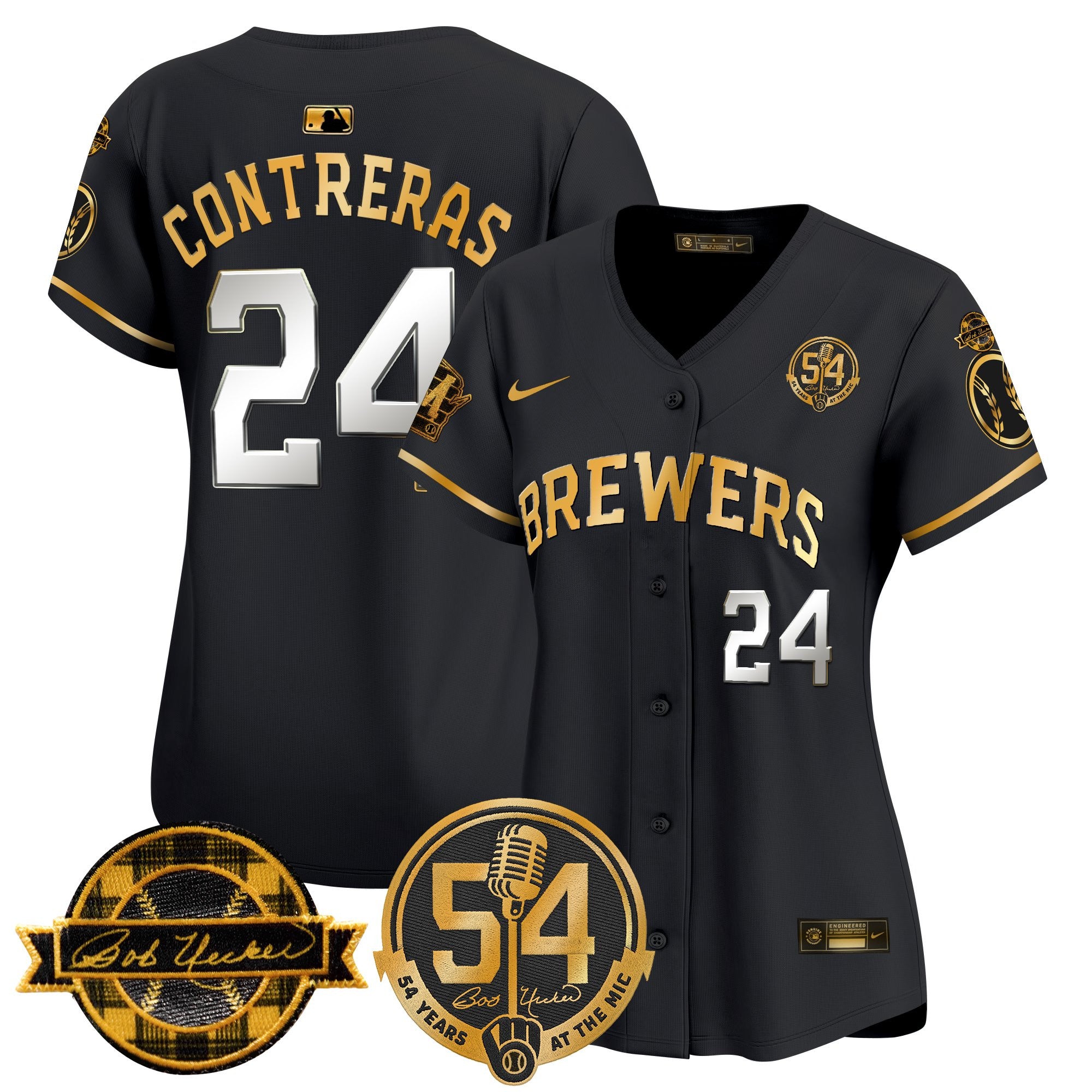Women's Milwaukee Brewers 'Bob Uecker - 54 Seasons for Brewers' Vapor Premier Limited Jersey - All Stitched