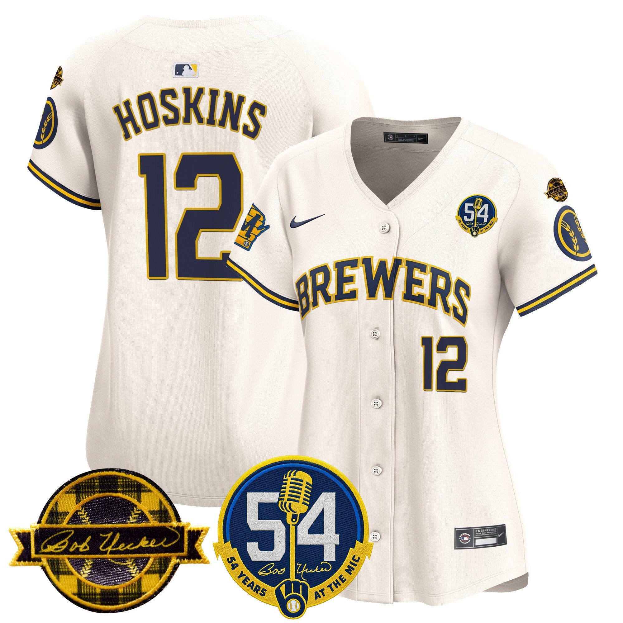 Women's Milwaukee Brewers 'Bob Uecker - 54 Seasons for Brewers' Vapor Premier Limited Jersey - All Stitched