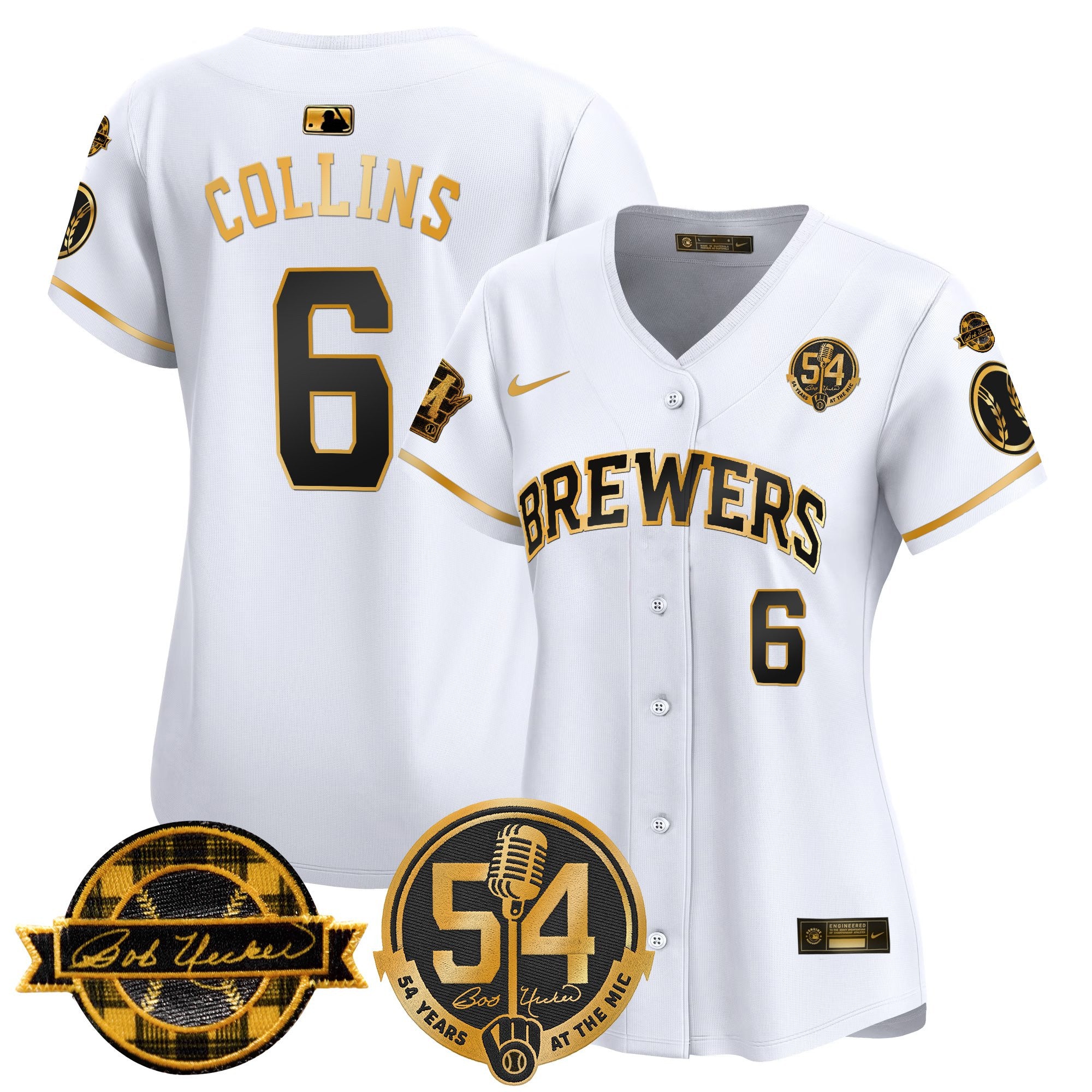 Women's Milwaukee Brewers 'Bob Uecker - 54 Seasons for Brewers' Vapor Premier Limited Jersey - All Stitched
