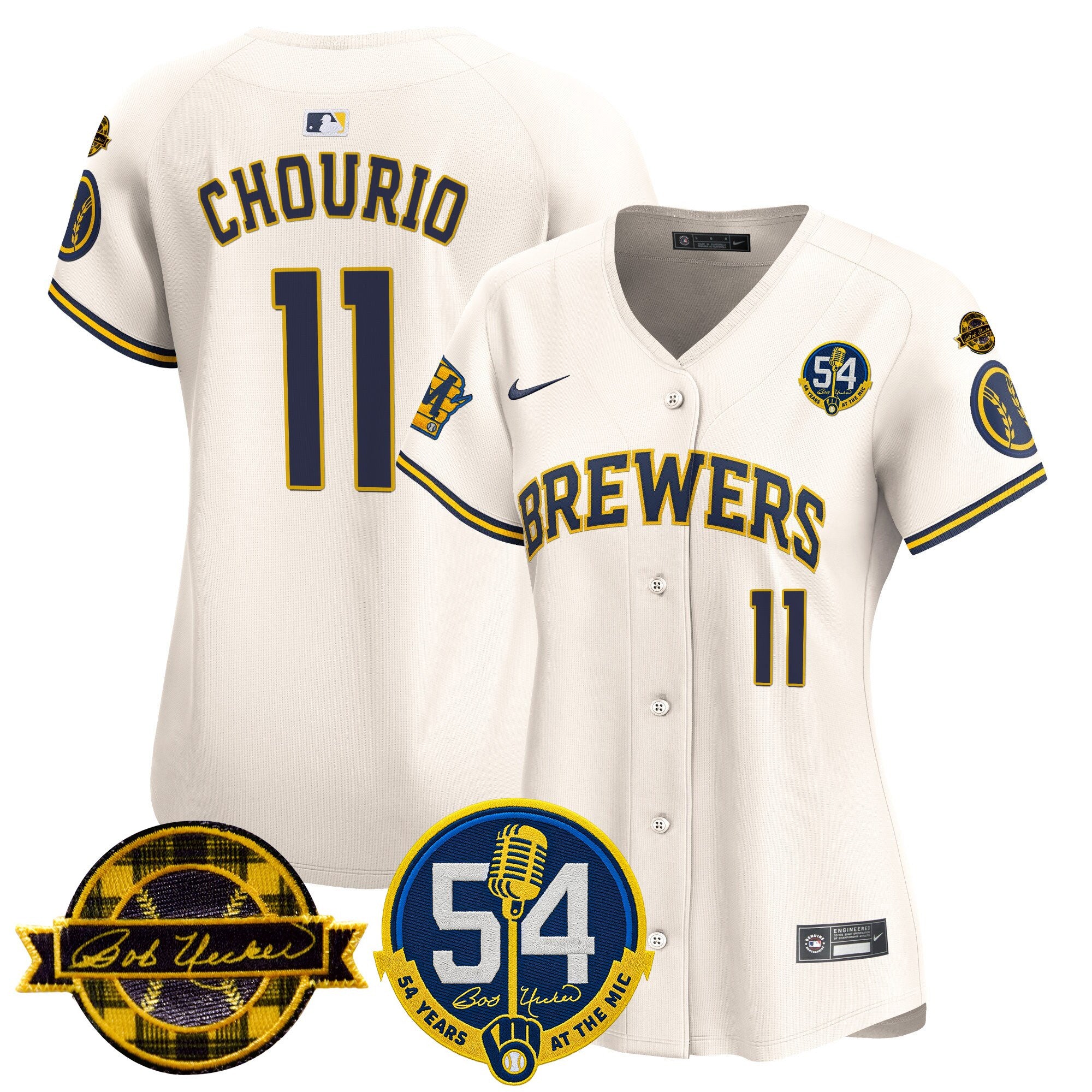 Women's Milwaukee Brewers 'Bob Uecker - 54 Seasons for Brewers' Vapor Premier Limited Jersey - All Stitched