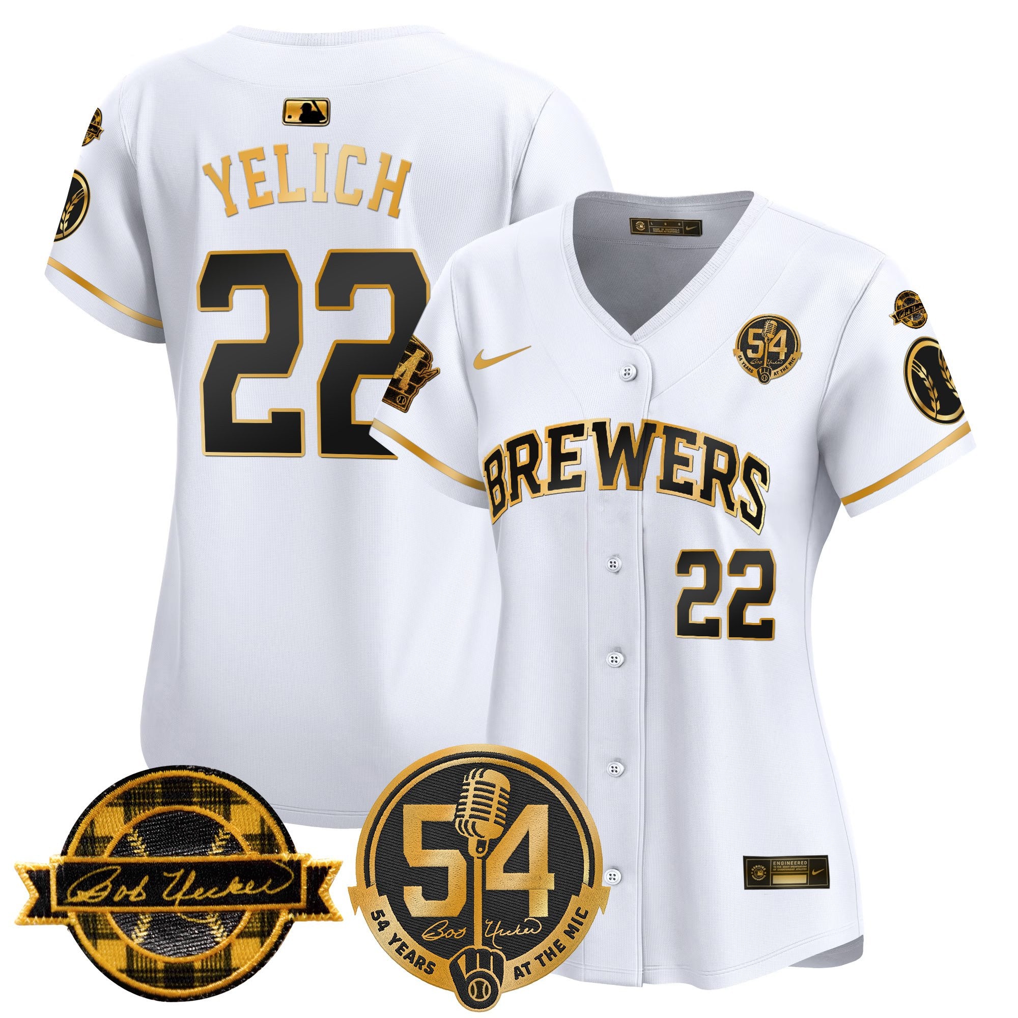 Women's Milwaukee Brewers 'Bob Uecker - 54 Seasons for Brewers' Vapor Premier Limited Jersey - All Stitched