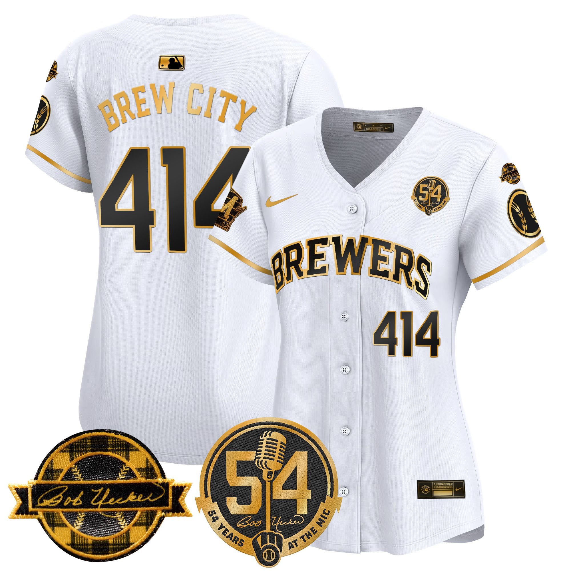 Women's Milwaukee Brewers 'Bob Uecker - 54 Seasons for Brewers' Vapor Premier Limited Jersey - All Stitched
