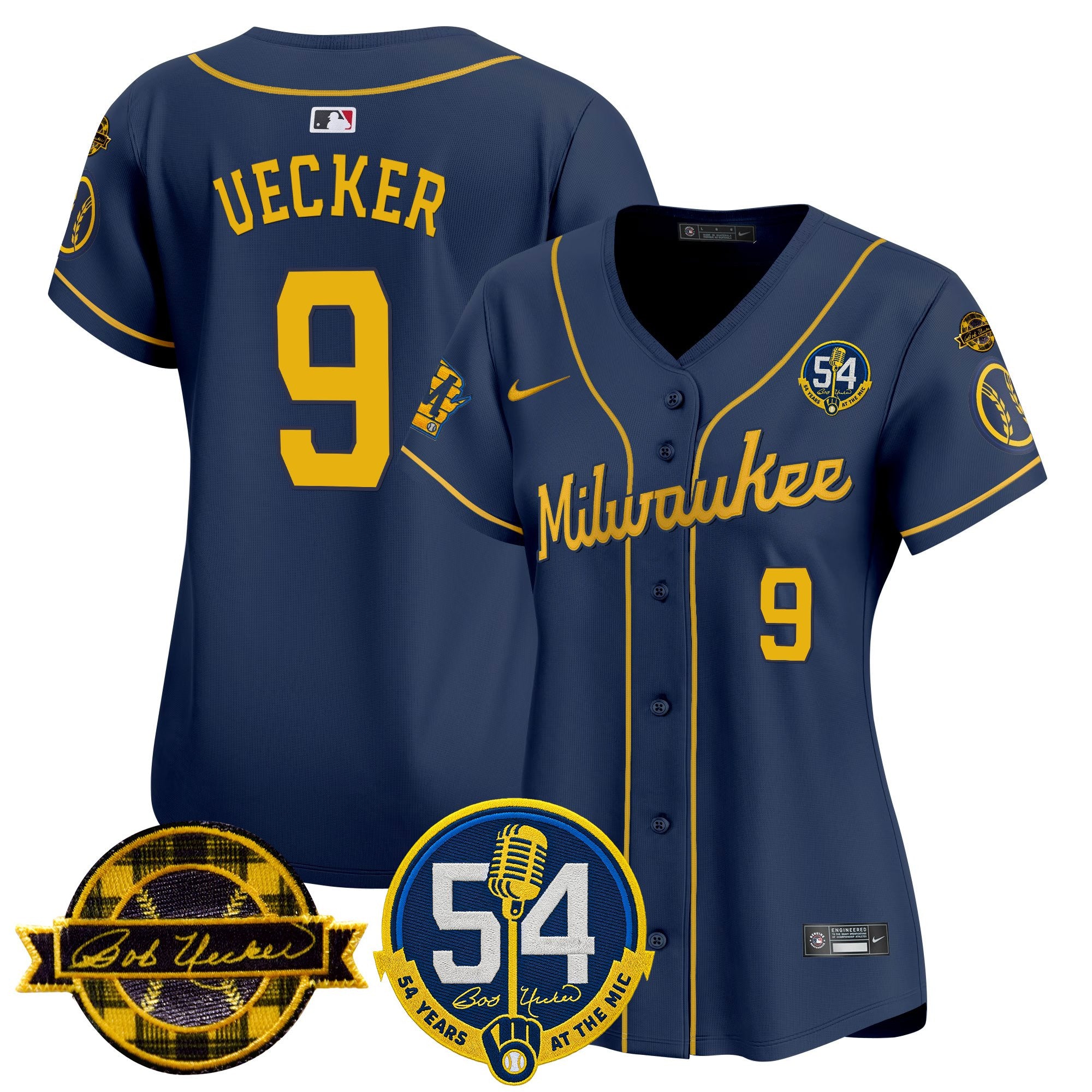 Women's Milwaukee Brewers 'Bob Uecker - 54 Seasons for Brewers' Vapor Premier Limited Jersey - All Stitched