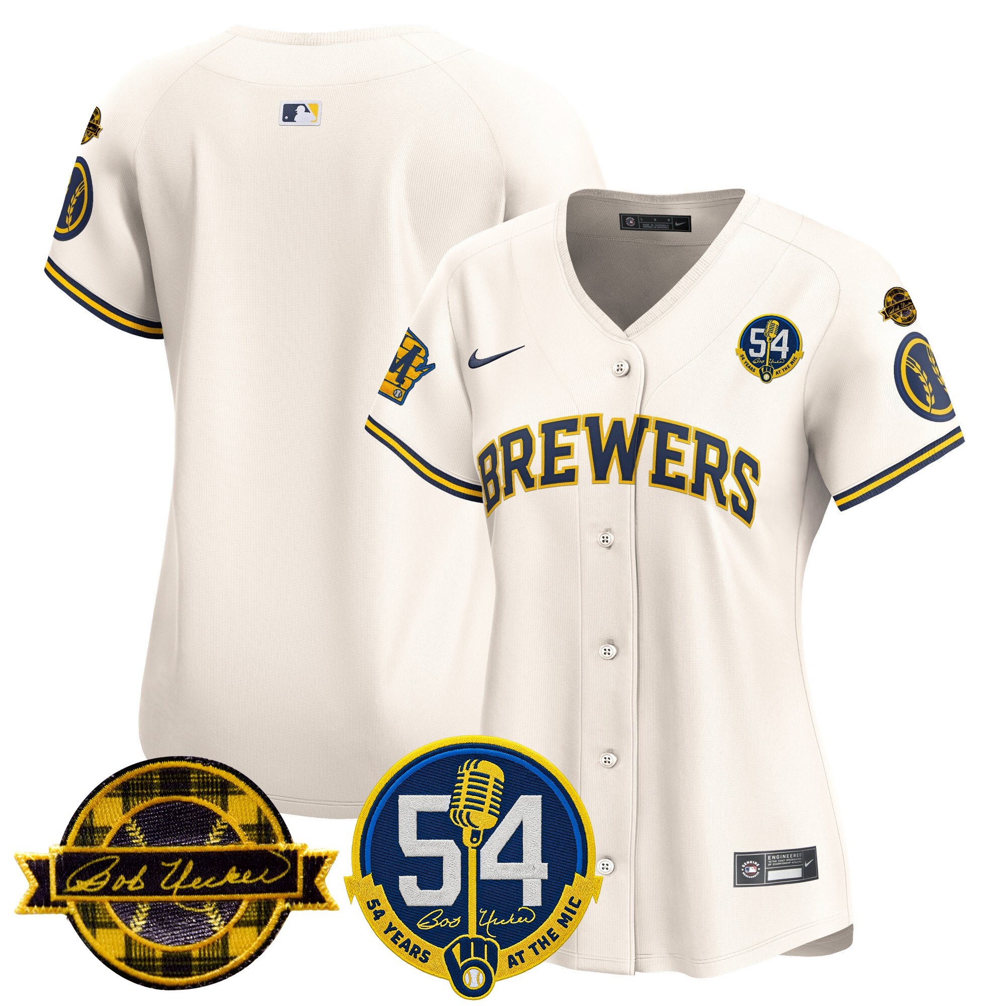 Women's Milwaukee Brewers 'Bob Uecker - 54 Seasons for Brewers' Vapor Premier Limited Jersey - All Stitched