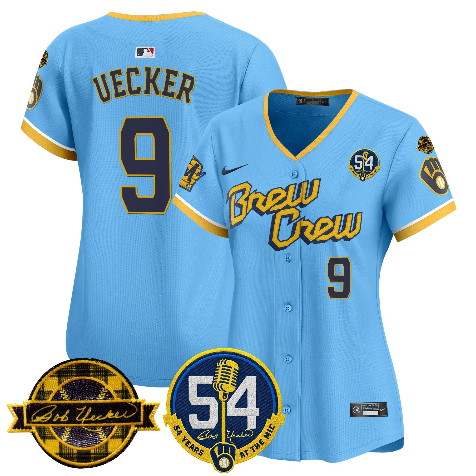 Women's Milwaukee Brewers 'Bob Uecker - 54 Seasons for Brewers' Vapor Premier Limited Jersey - All Stitched