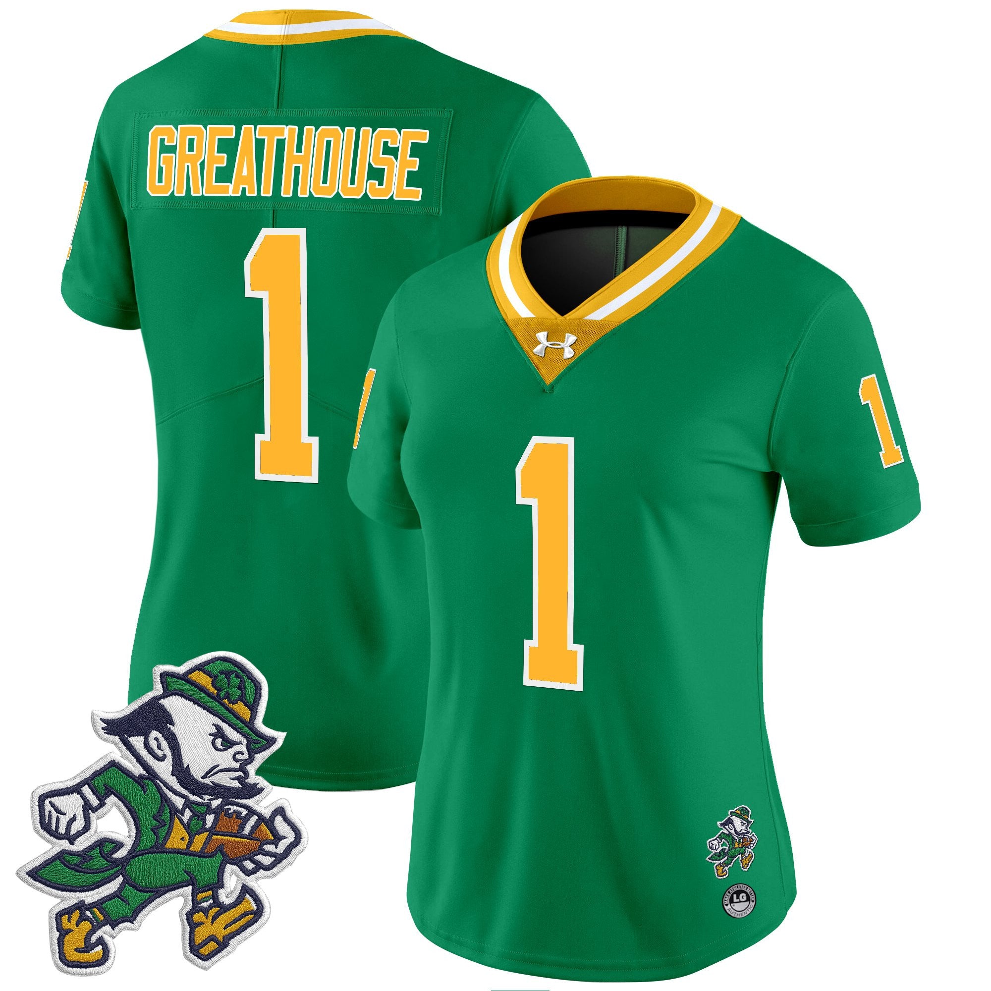 Women's Notre Dame Fighting Irish 2025 'Gridiron Leprechaun Edition' Vapor Limited Jersey – All Stitched