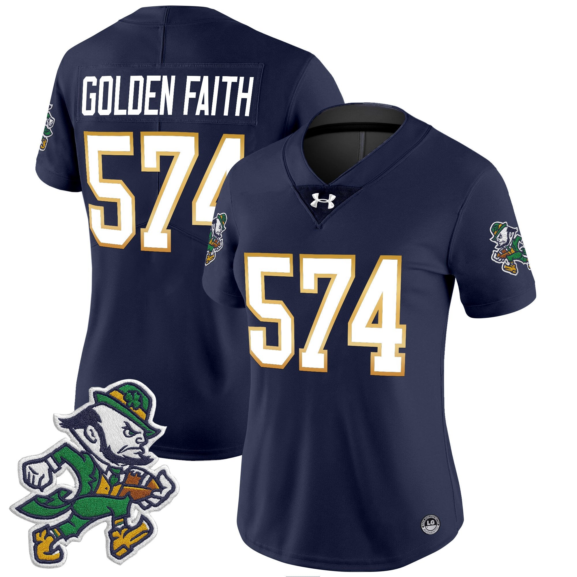 Women's Notre Dame Fighting Irish 2025 'Gridiron Leprechaun Edition' Vapor Limited Jersey – All Stitched