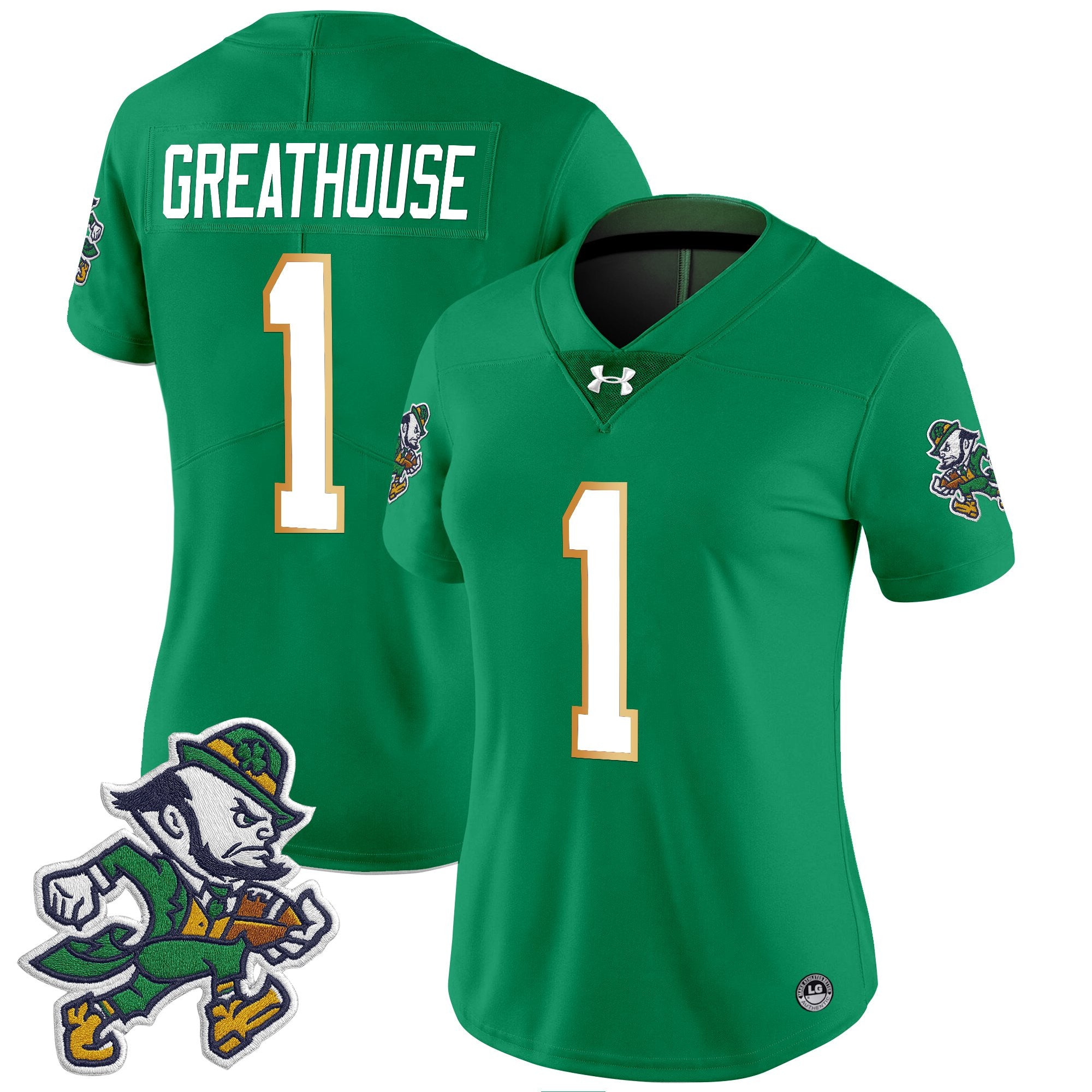 Women's Notre Dame Fighting Irish 2025 'Gridiron Leprechaun Edition' Vapor Limited Jersey – All Stitched