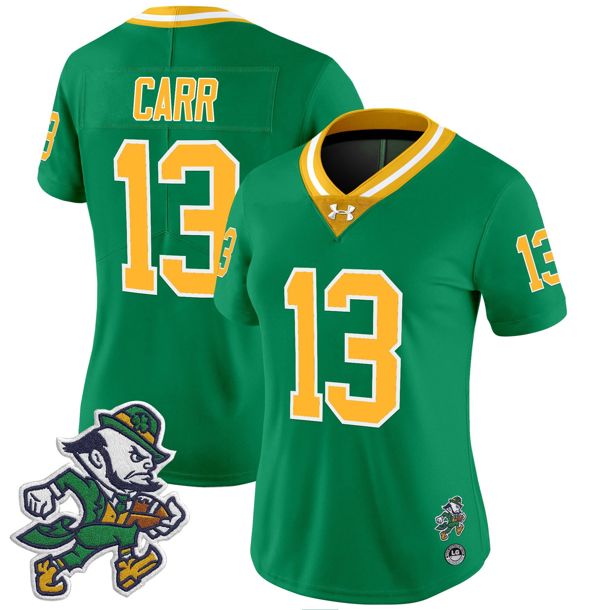 Women's Notre Dame Fighting Irish 2025 'Gridiron Leprechaun Edition' Vapor Limited Jersey – All Stitched
