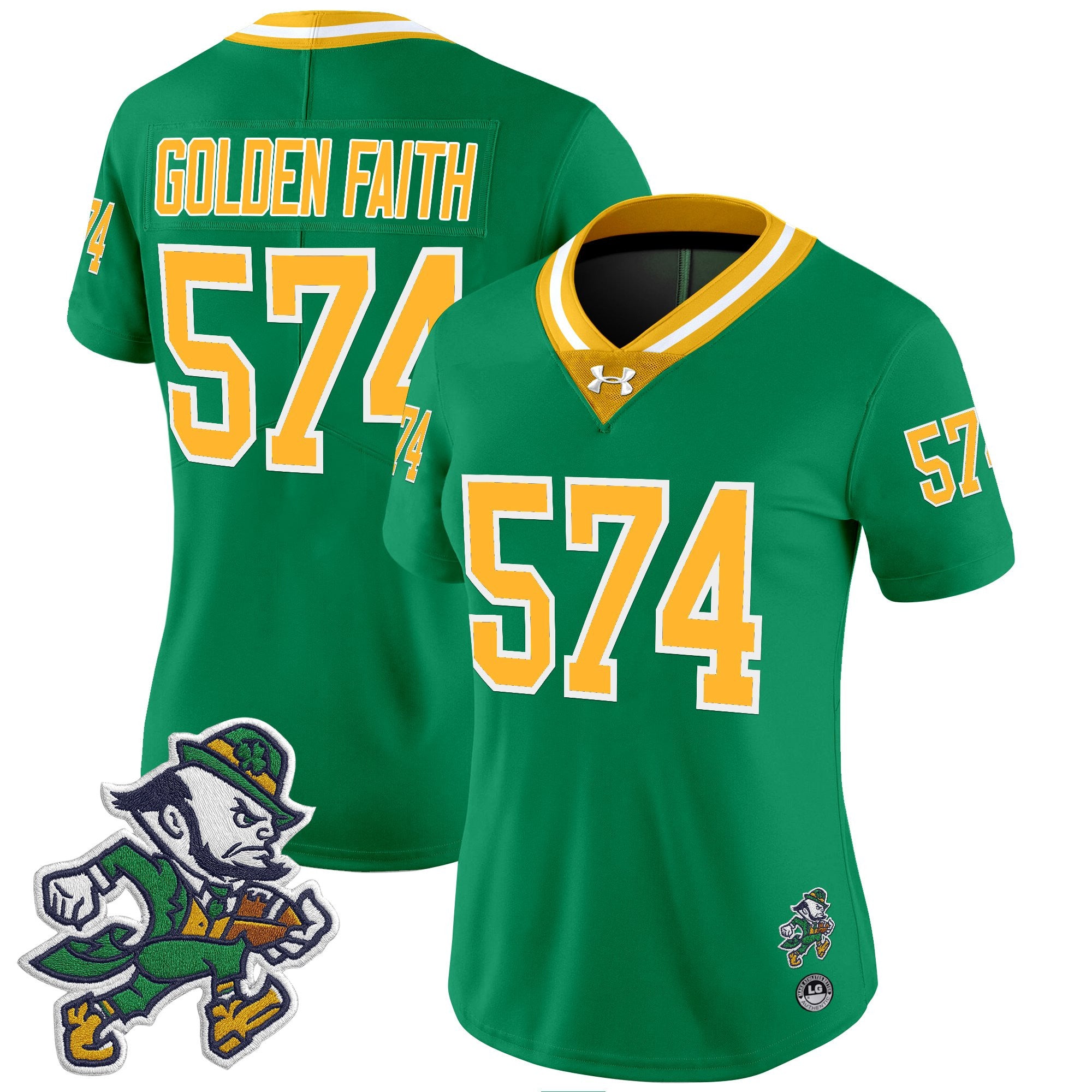 Women's Notre Dame Fighting Irish 2025 'Gridiron Leprechaun Edition' Vapor Limited Jersey – All Stitched