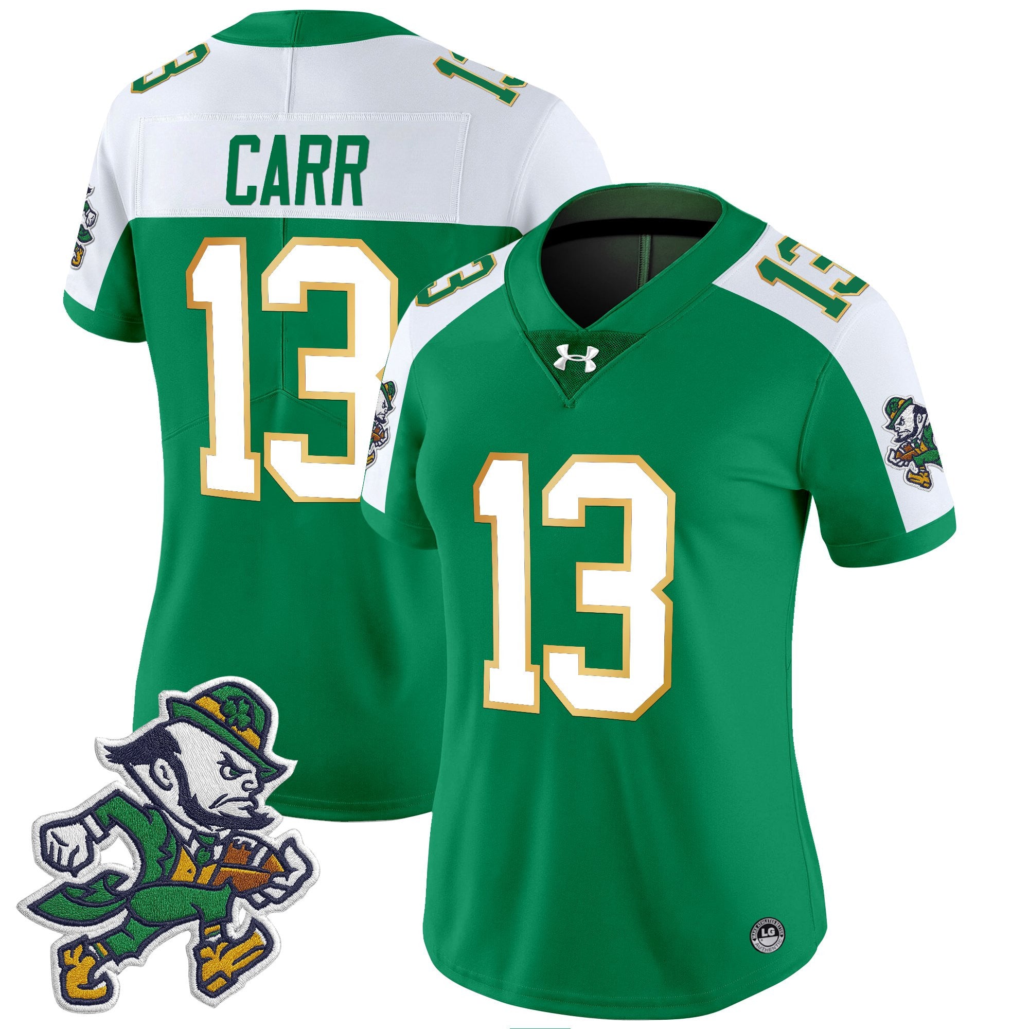 Women's Notre Dame Fighting Irish 2025 'Gridiron Leprechaun Edition' Vapor Limited Jersey – All Stitched