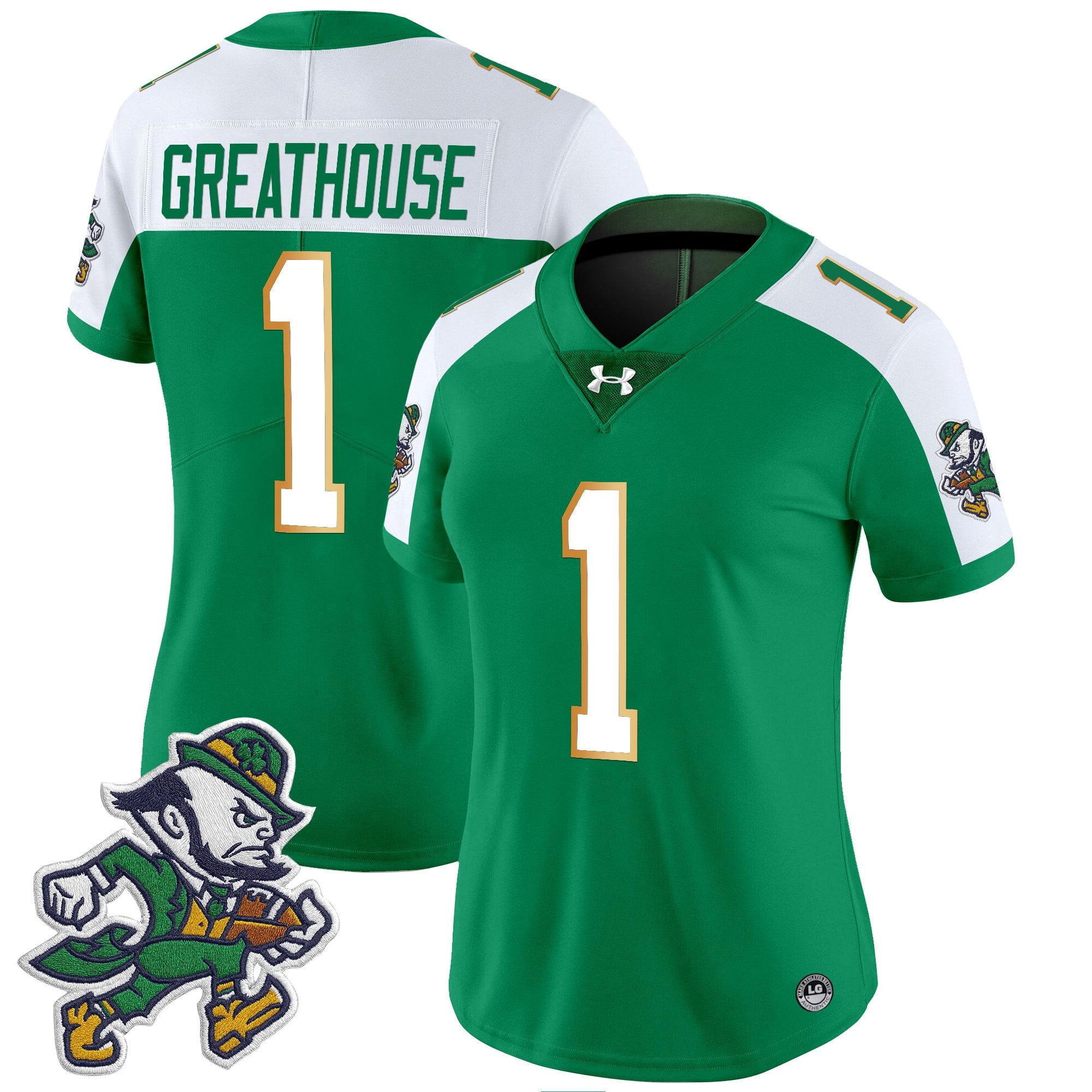 Women's Notre Dame Fighting Irish 2025 'Gridiron Leprechaun Edition' Vapor Limited Jersey – All Stitched