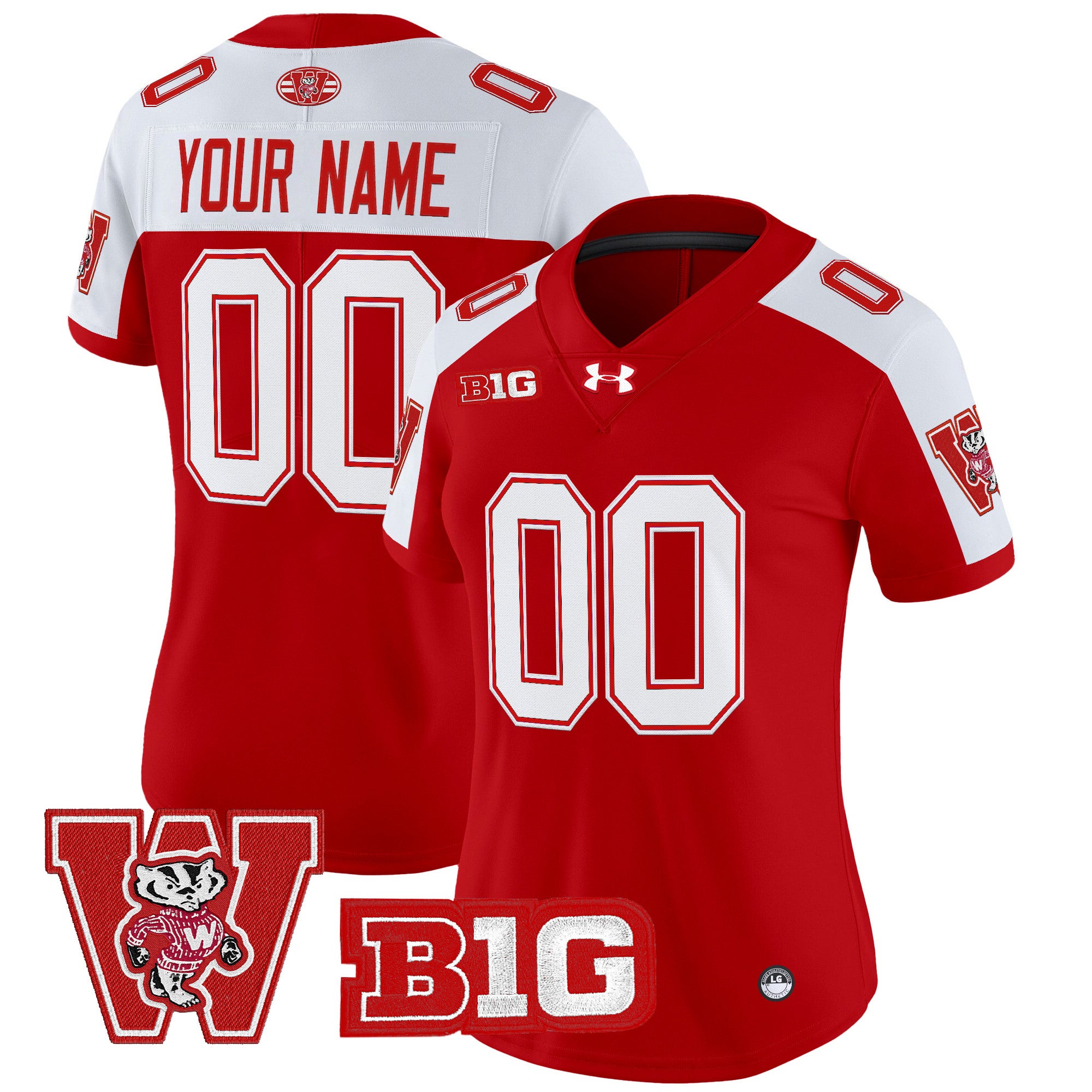 Wisconsin Badgers Throwback Vapor Limited Custom Jersey - All Stitched