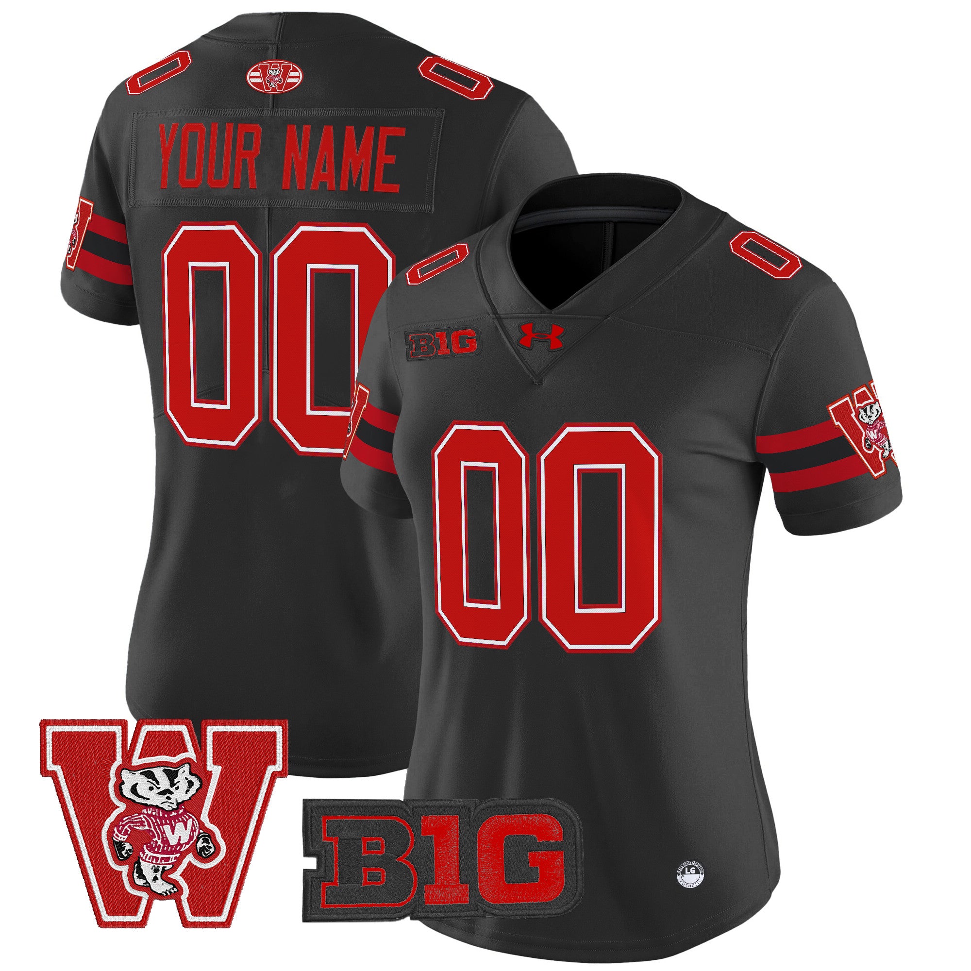 Wisconsin Badgers Throwback Vapor Limited Custom Jersey - All Stitched