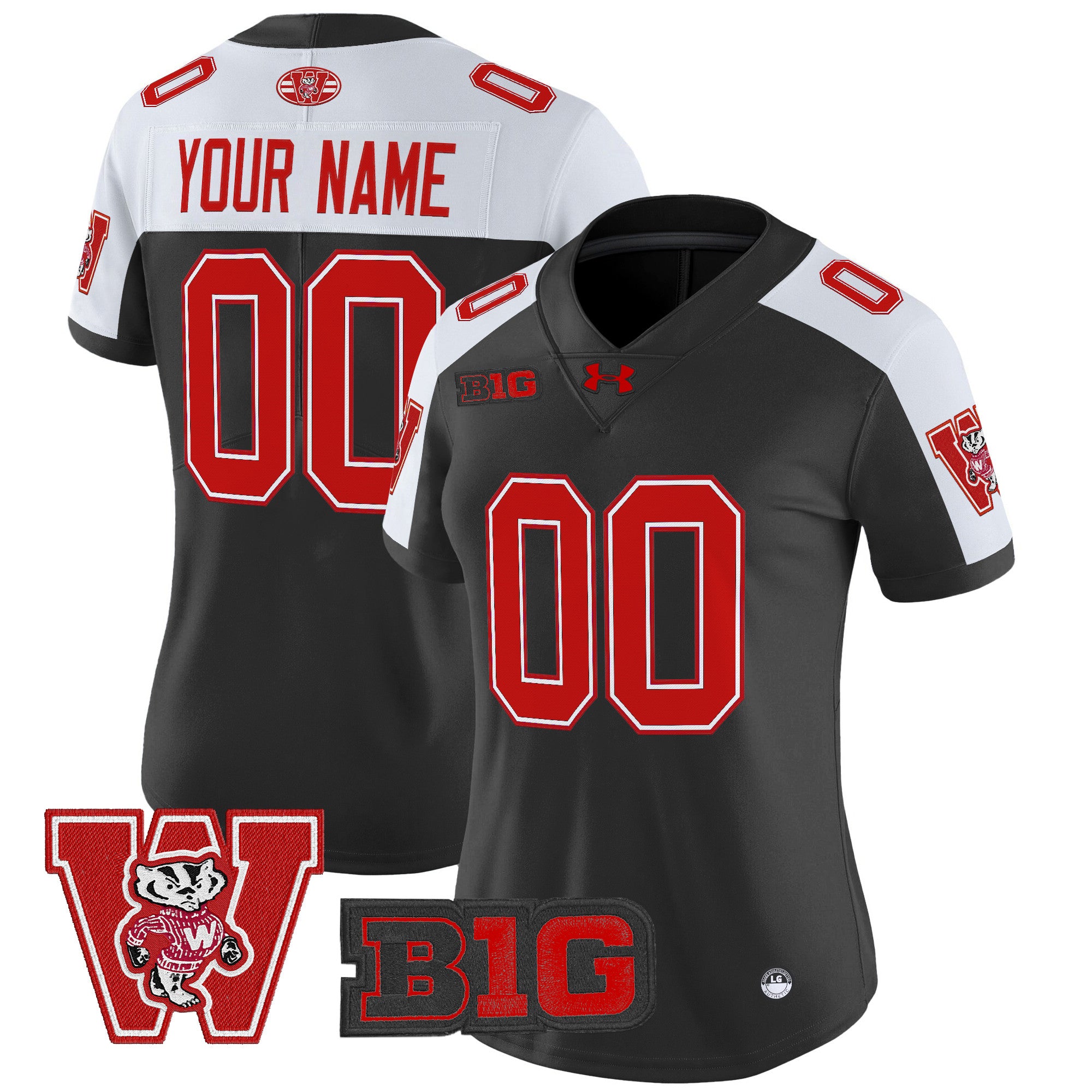Wisconsin Badgers Throwback Vapor Limited Custom Jersey - All Stitched