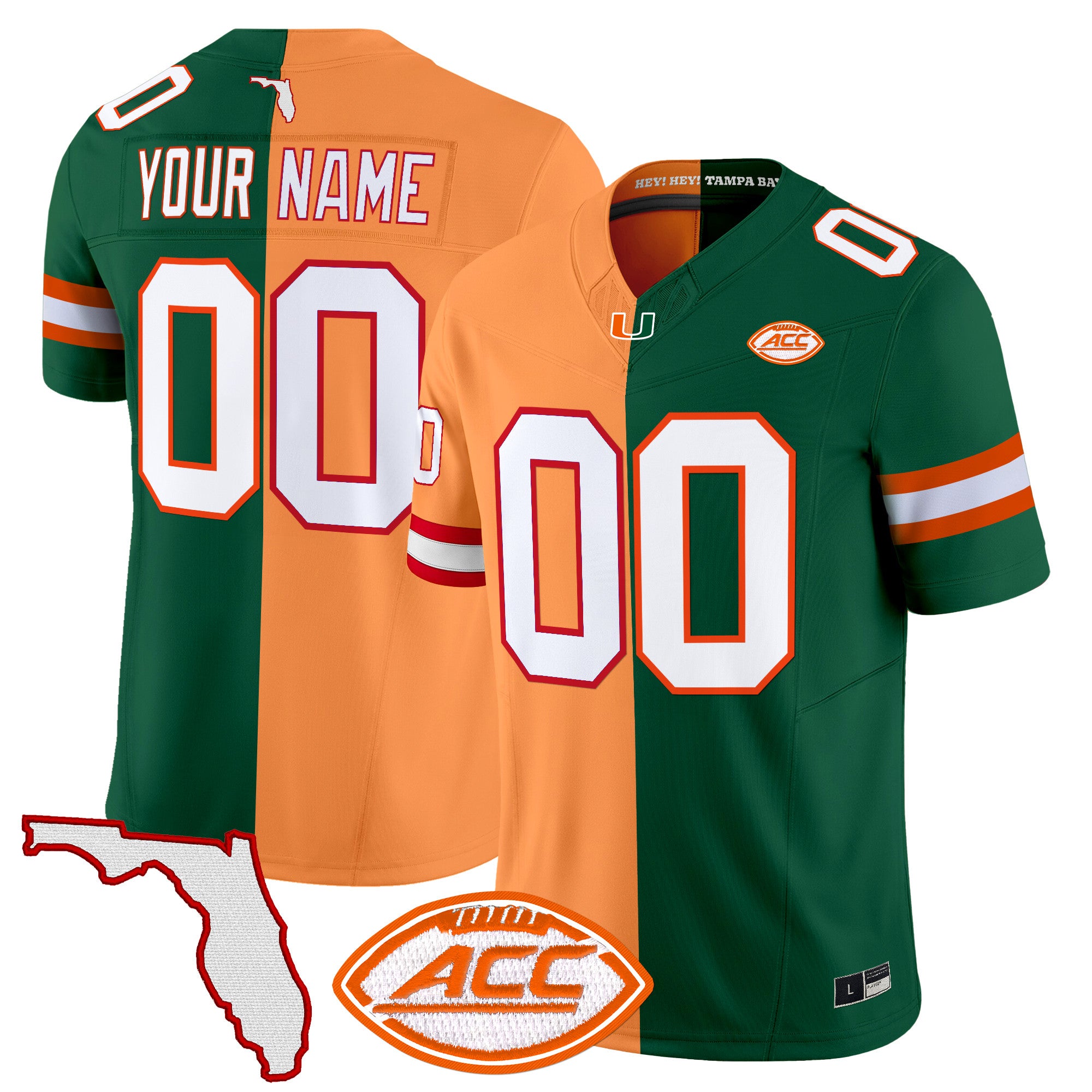 Tampa Bay Buccaneers x College Football' Split Vapor Limited Custom Jersey - All Stitched