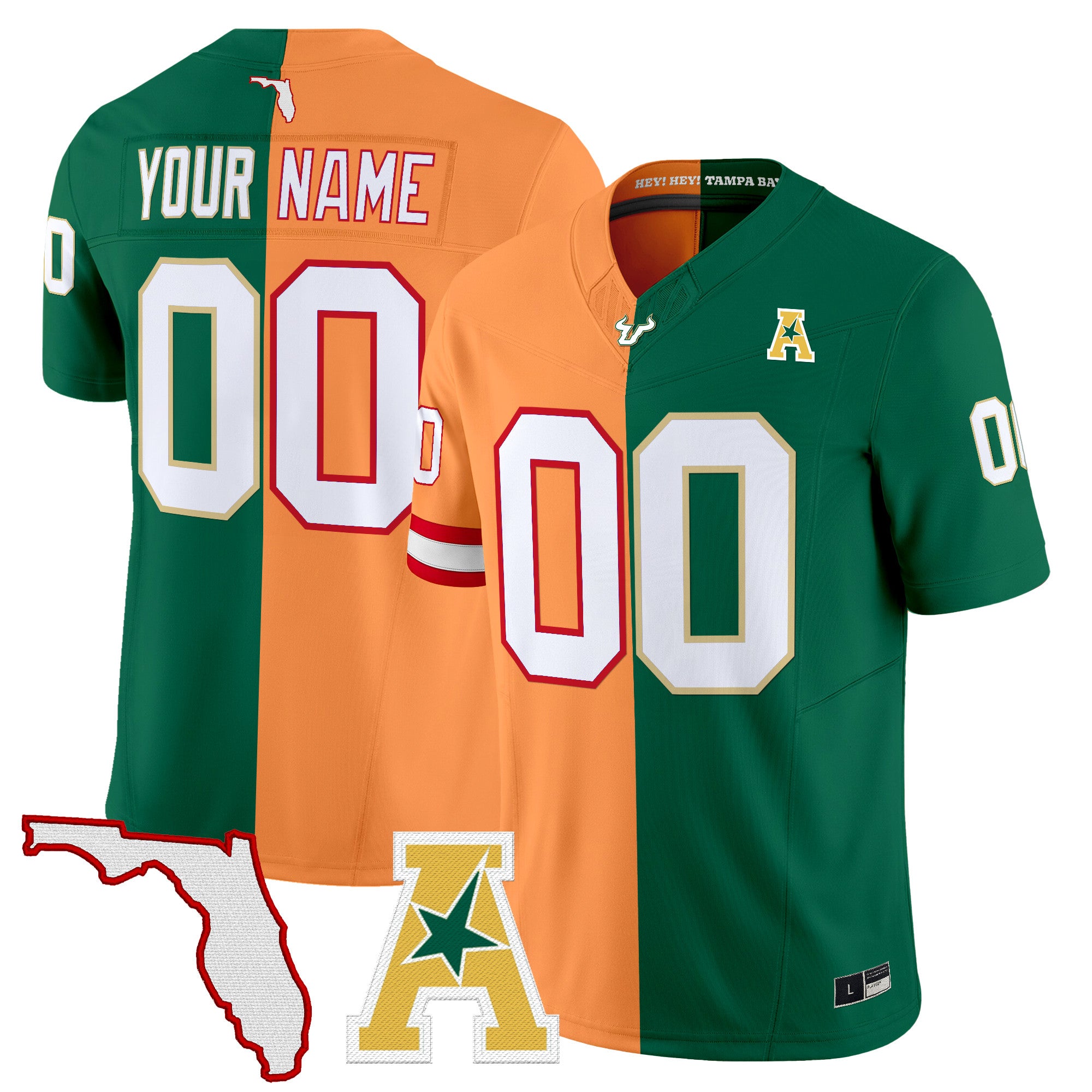 Tampa Bay Buccaneers x College Football' Split Vapor Limited Custom Jersey - All Stitched