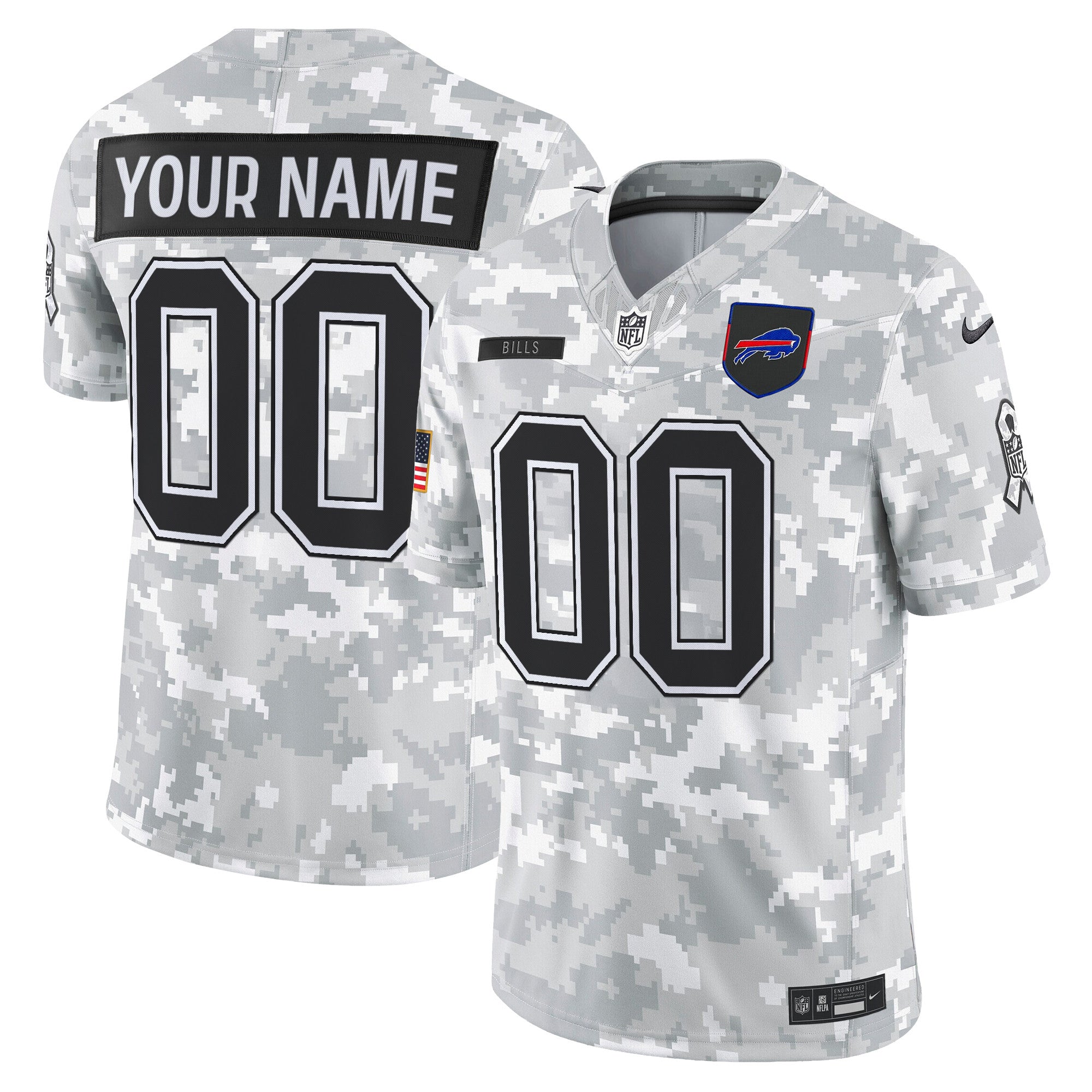 Buffalo Bills 2025 Salute to Service Vapor Limited Custom Jersey - All Stitched
