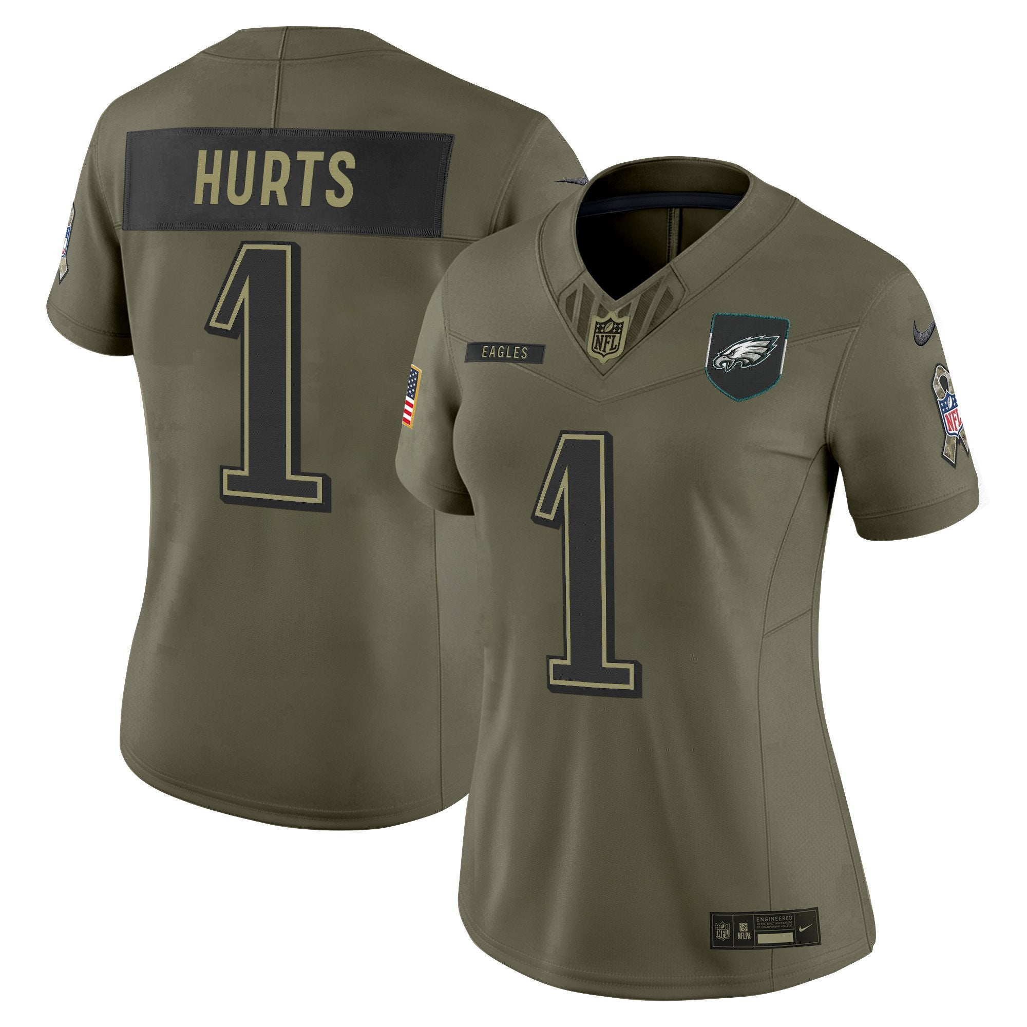 Women's Philadelphia Eagles 2025 Salute to Service Limited Jersey - All Stitched