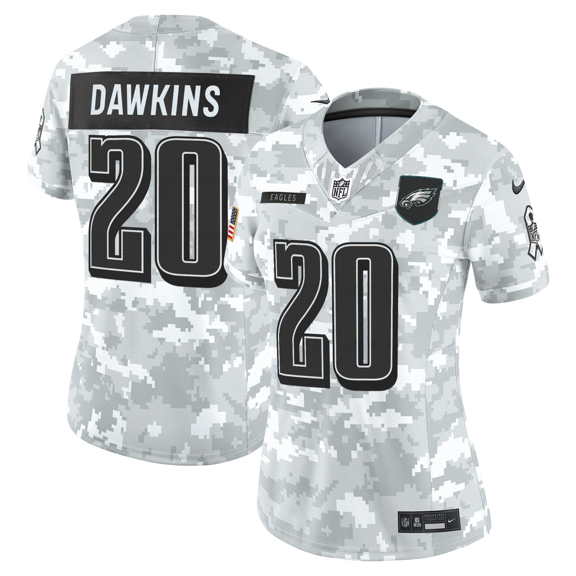 Women's Philadelphia Eagles 2025 Salute to Service Limited Jersey - All Stitched