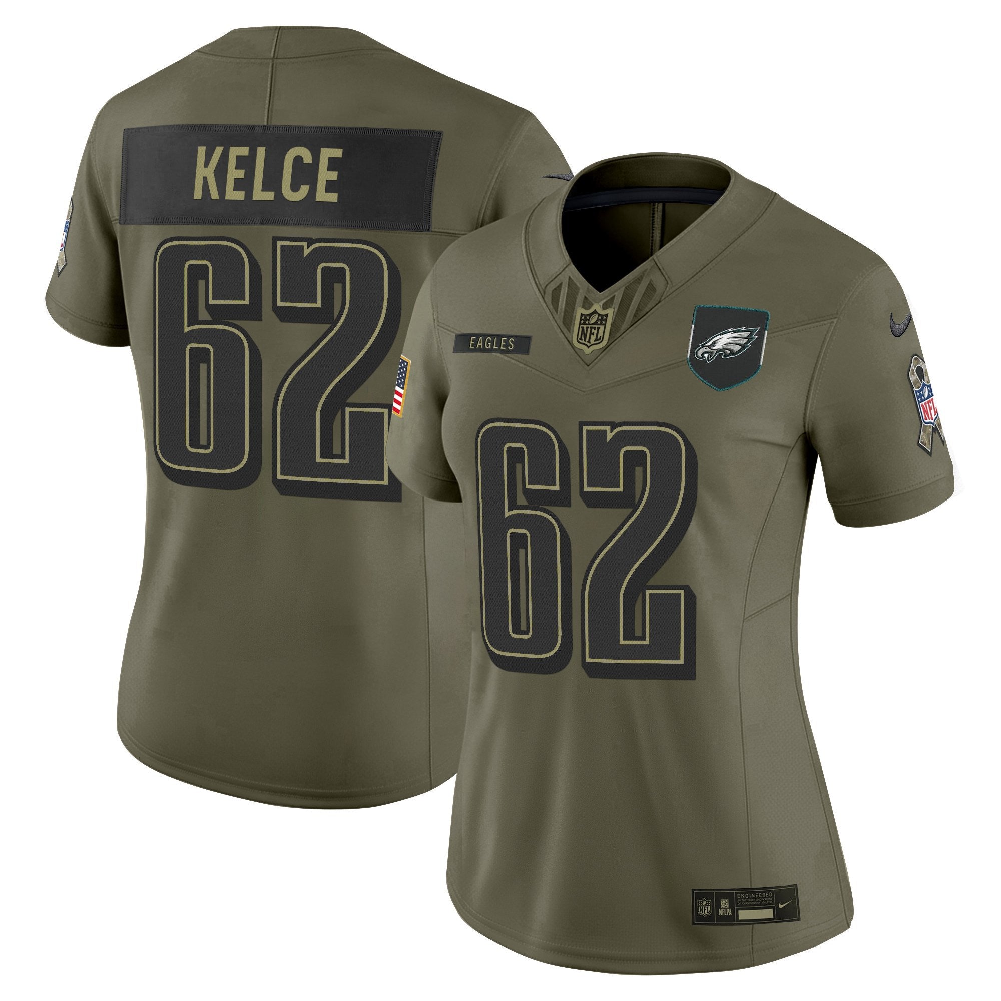 Women's Philadelphia Eagles 2025 Salute to Service Limited Jersey - All Stitched