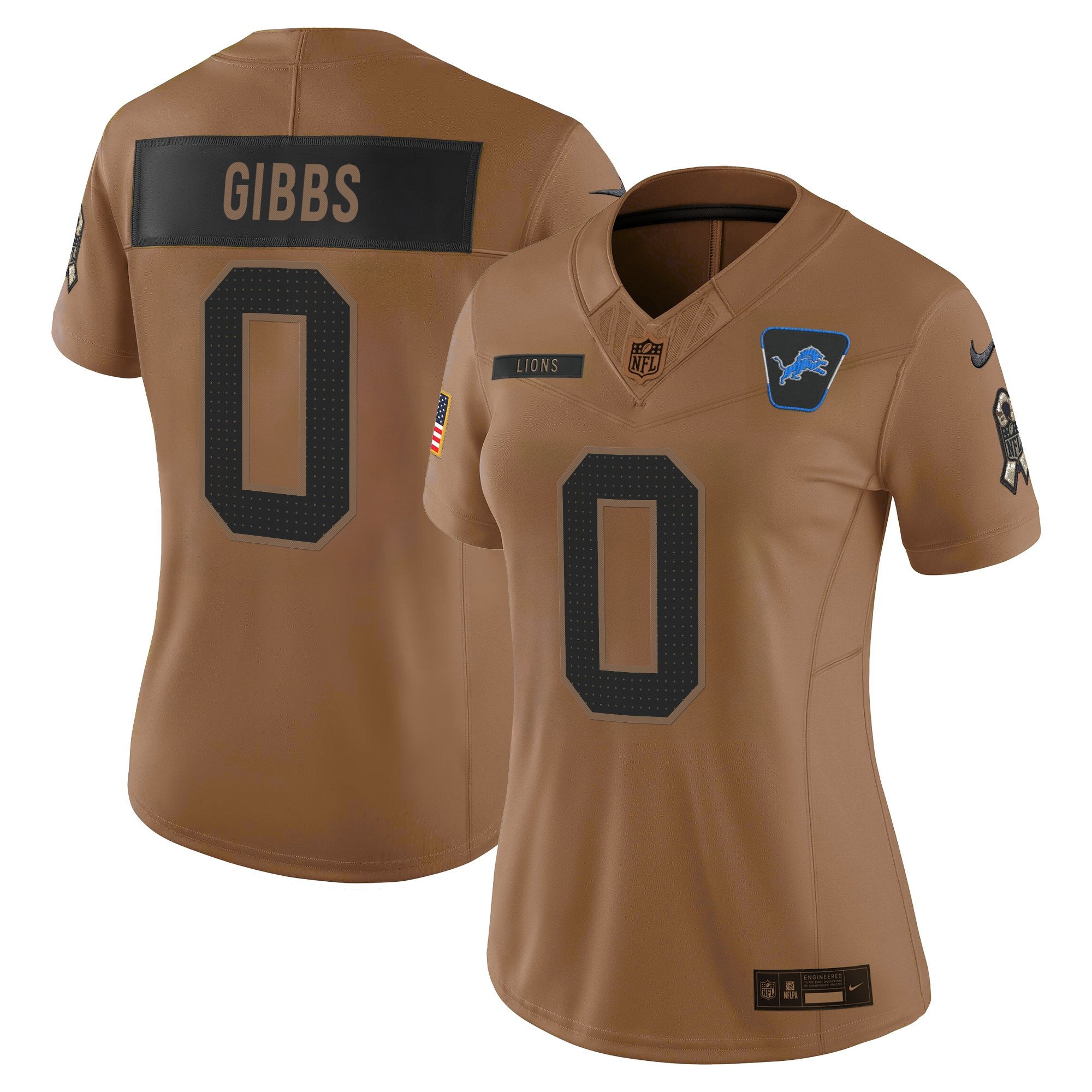 Women's Detroit Lions 2025 Salute to Service Vapor Limited Jersey - All Stitched