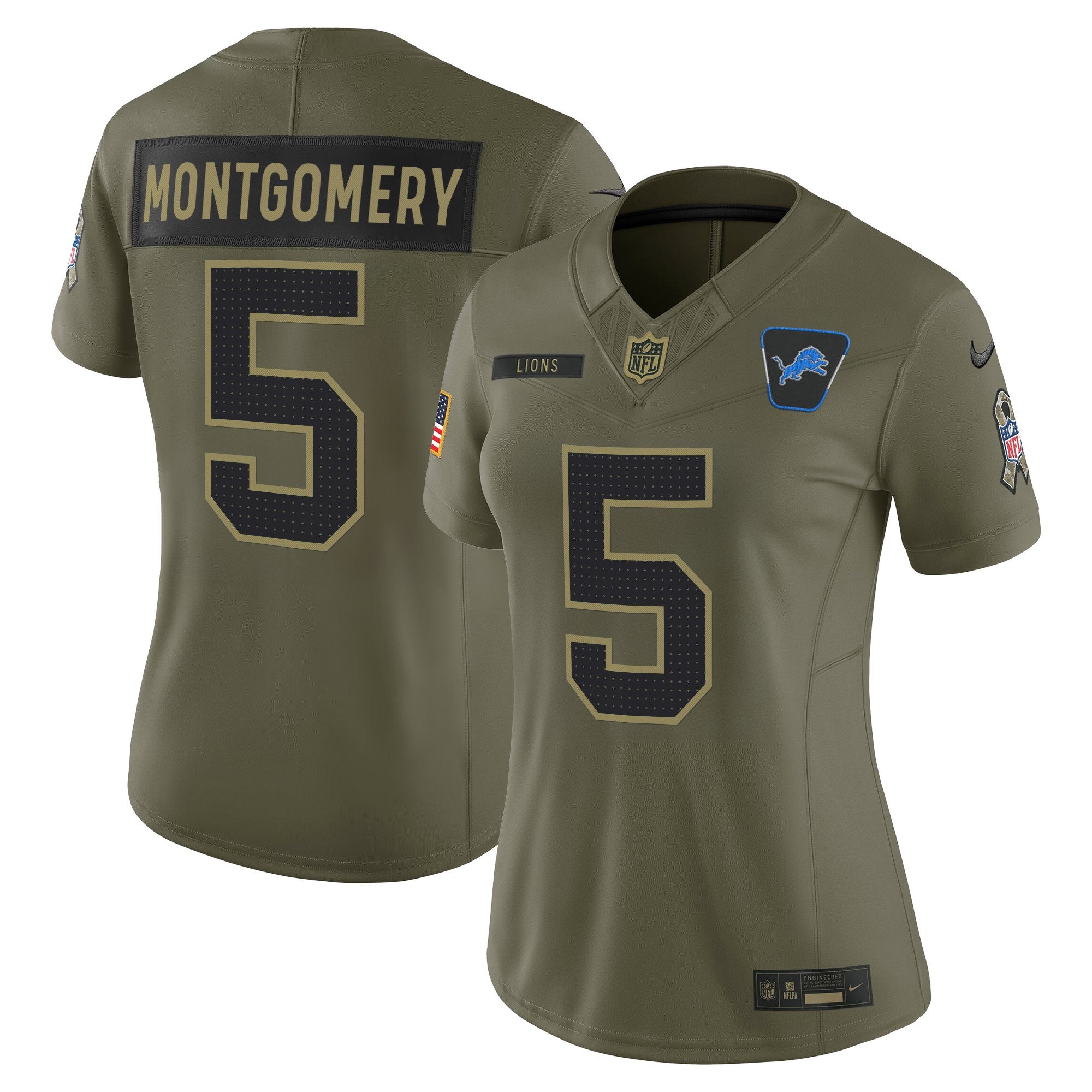 Women's Detroit Lions 2025 Salute to Service Vapor Limited Jersey - All Stitched