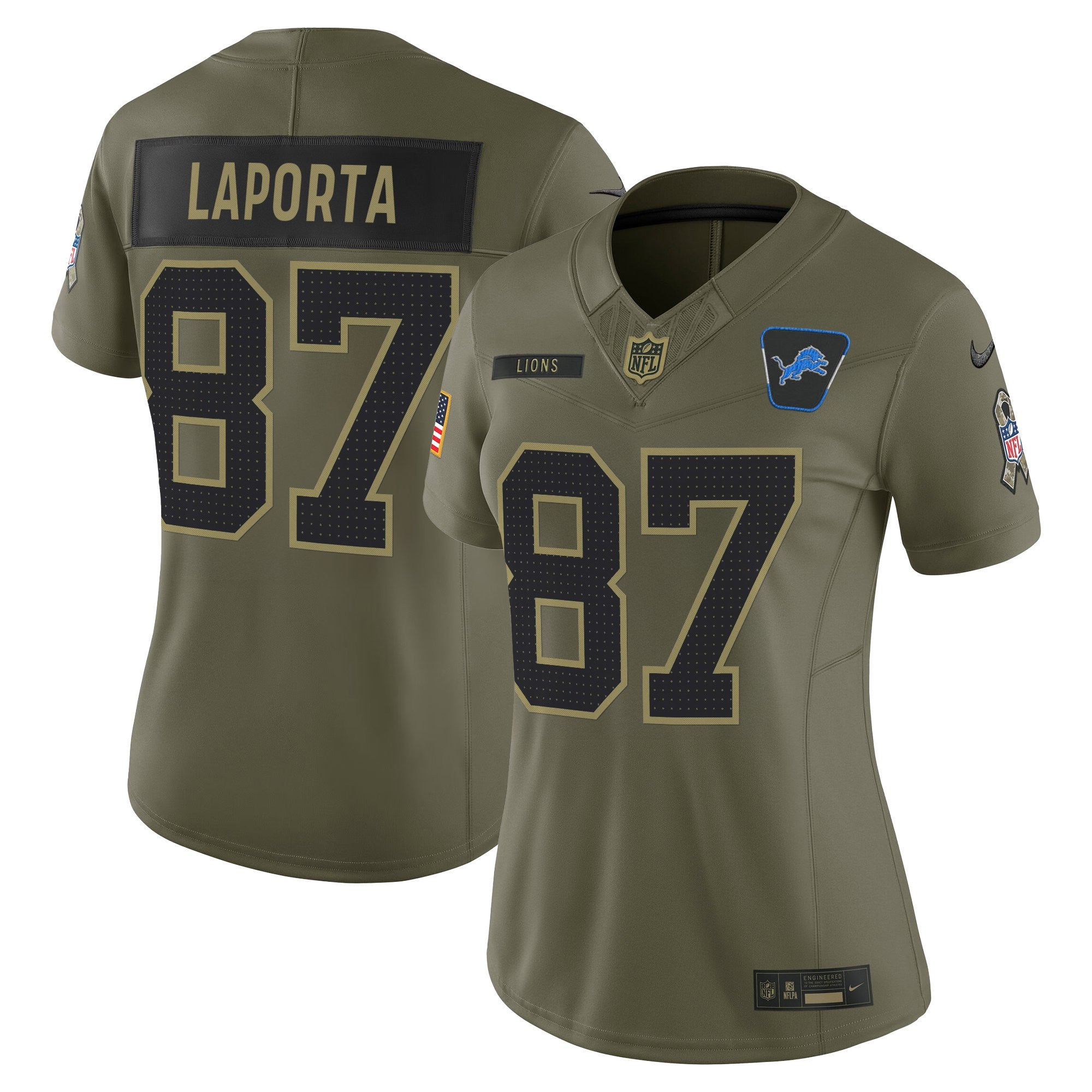 Women's Detroit Lions 2025 Salute to Service Vapor Limited Jersey - All Stitched