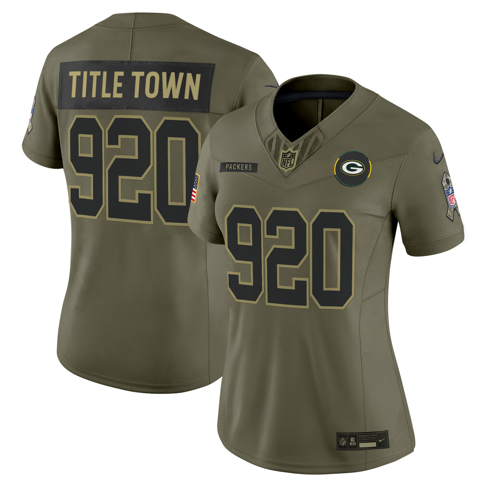 Women's Green Bay Packers 2025 Salute to Service Vapor Limited Jersey - All Stitched