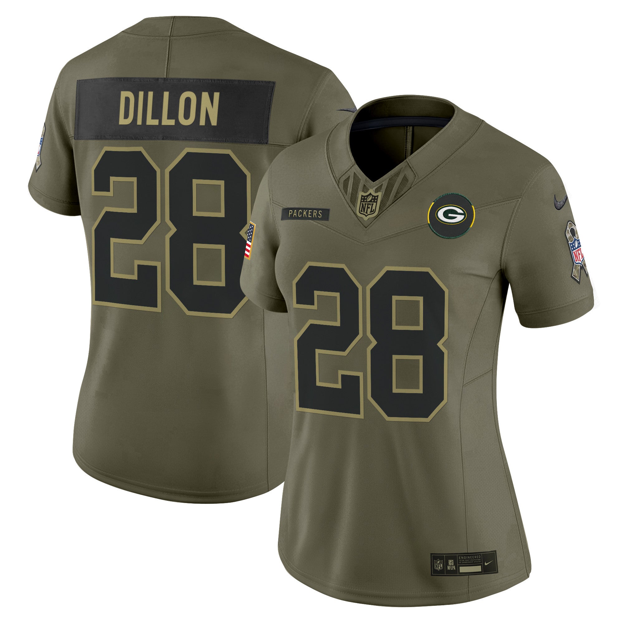 Women's Green Bay Packers 2025 Salute to Service Vapor Limited Jersey - All Stitched