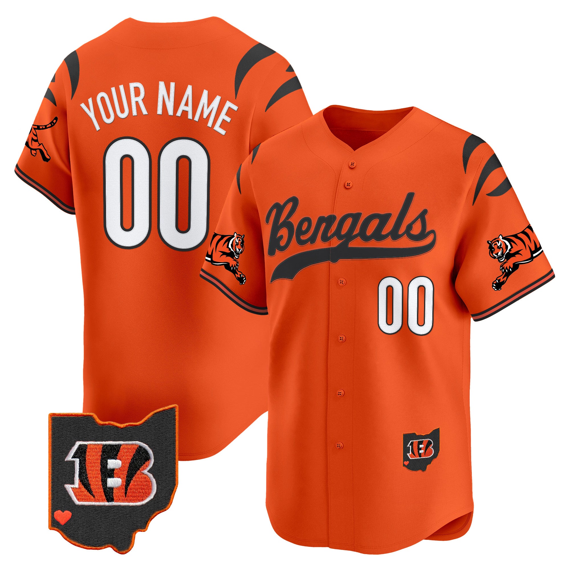 Cincinnati Bengals 2025 Vapor Limited Baseball Custom Jersey V2 - All Stitched
